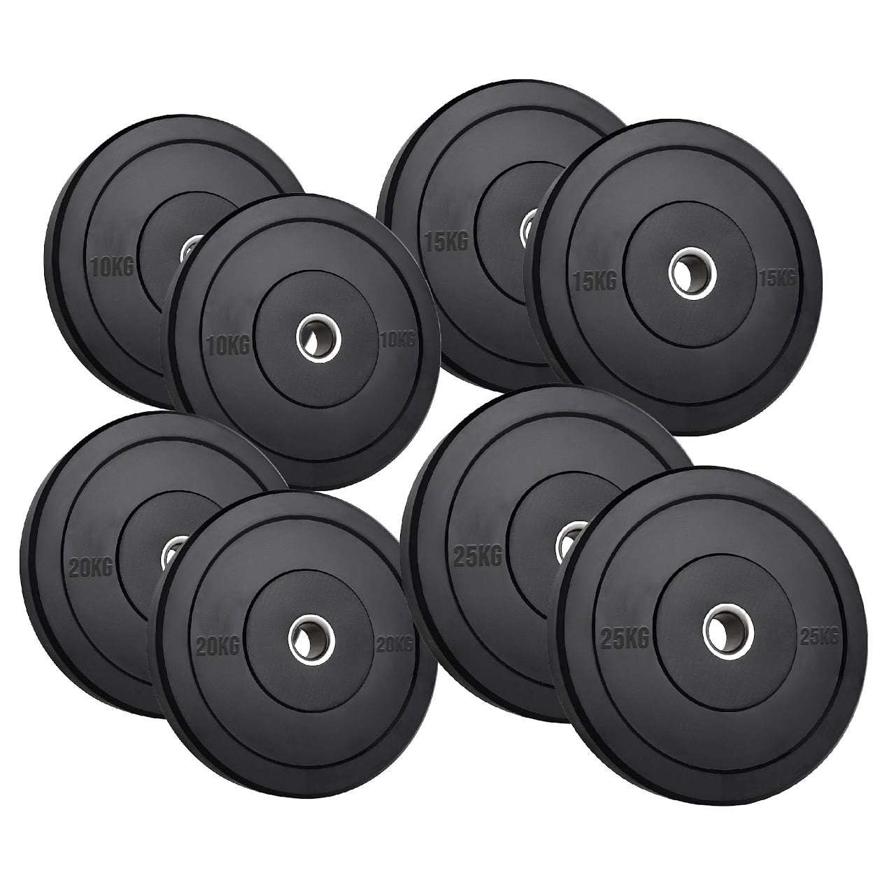 Olympic Heavy-Duty Rubber Bumper Plates – Durable Weight Plates in Singles, Pairs & Sets with Steel Hub, Low Bounce, for Strength Training & CrossFit in Home Gyms