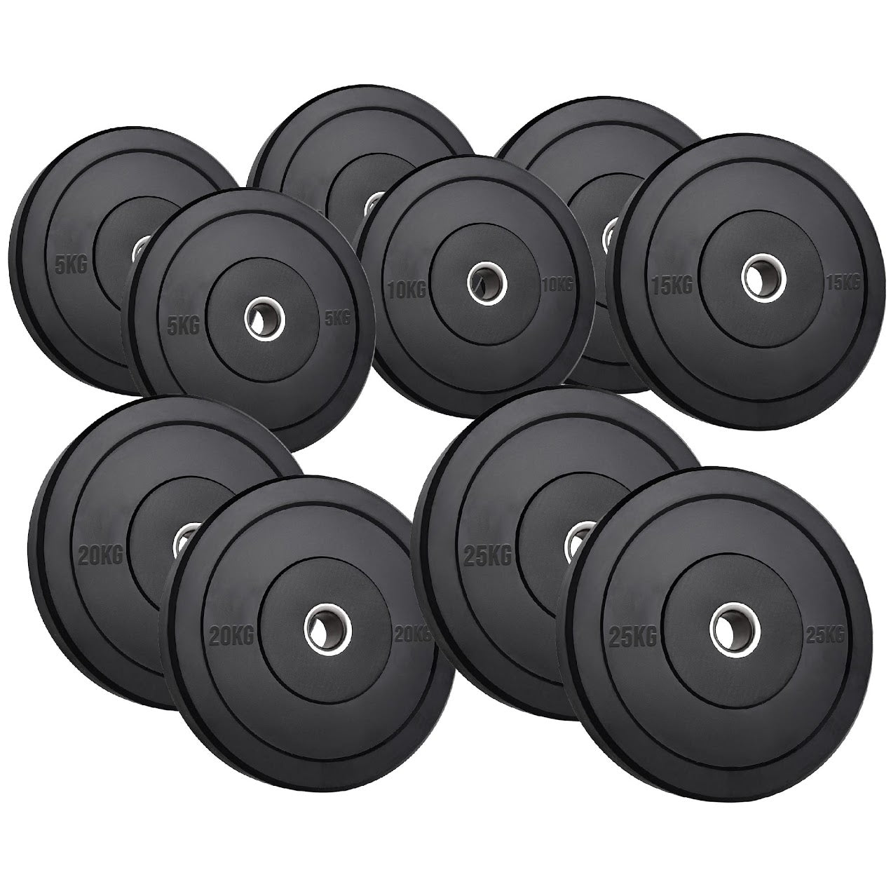 Olympic Heavy-Duty Rubber Bumper Plates – Durable Weight Plates in Singles, Pairs & Sets with Steel Hub, Low Bounce, for Strength Training & CrossFit in Home Gyms