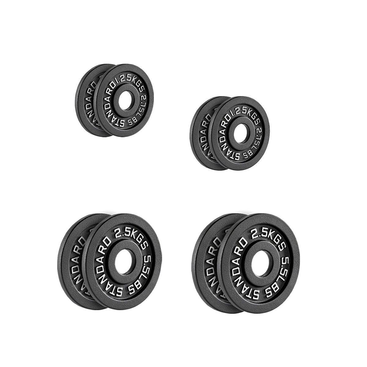 Heavy-Duty Cast Iron Weight Plates – Olympic 2″, Black Powder Finish, Compact and Durable for Home Gym Strength Training on Barbells & Dumbbells