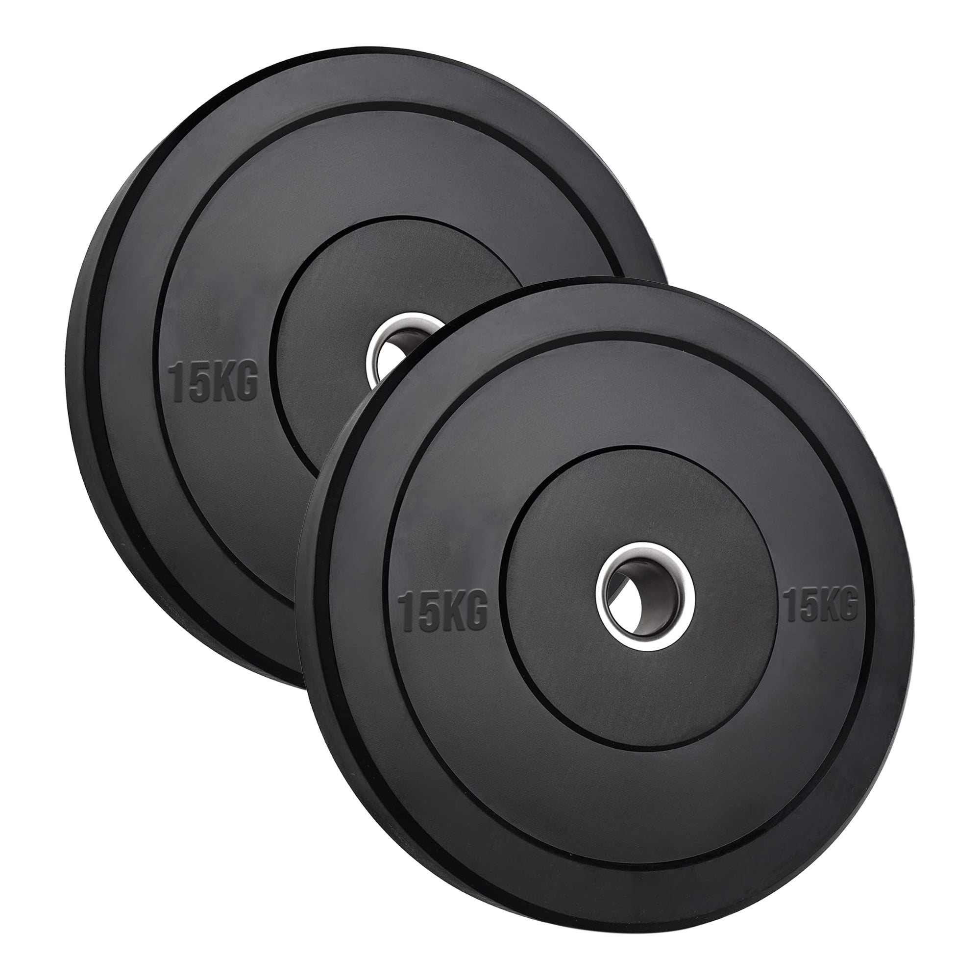 Olympic Heavy-Duty Rubber Bumper Plates – Durable Weight Plates in Singles, Pairs & Sets with Steel Hub, Low Bounce, for Strength Training & CrossFit in Home Gyms