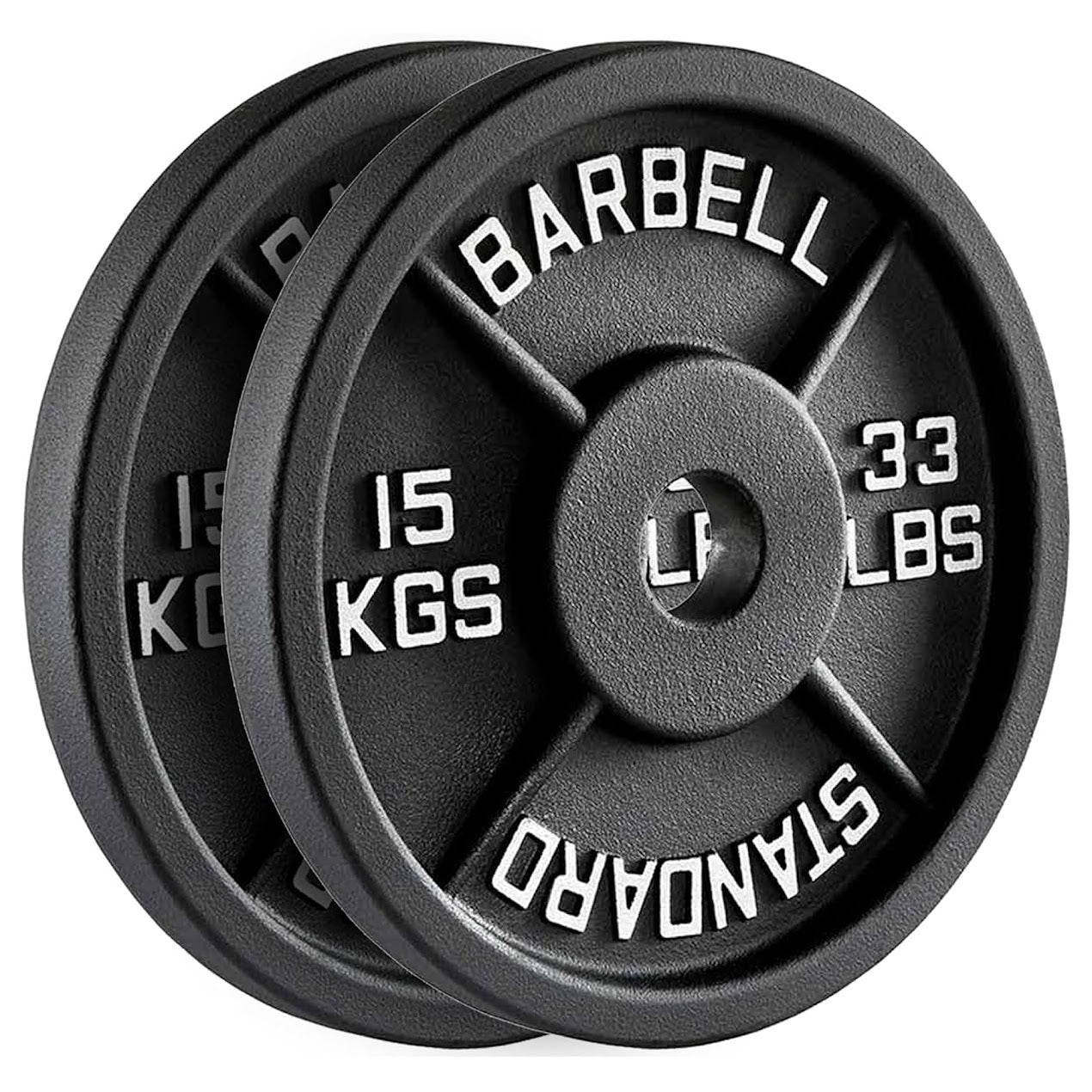 Heavy-Duty Cast Iron Weight Plates – Olympic 2″, Black Powder Finish, Compact and Durable for Home Gym Strength Training on Barbells & Dumbbells
