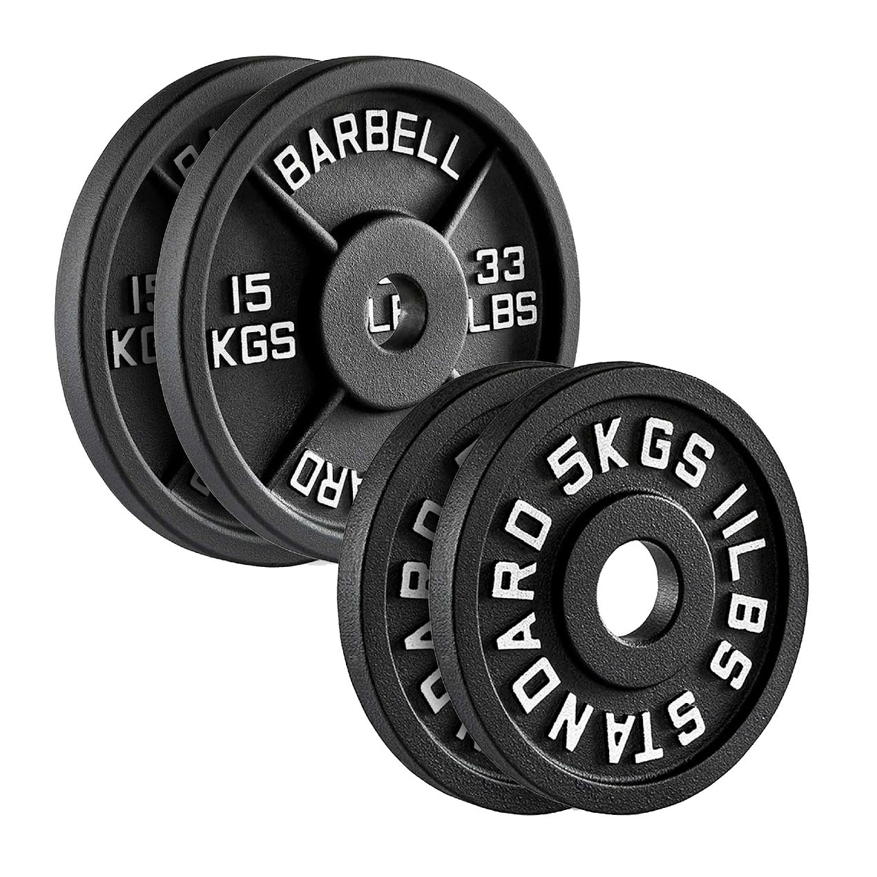 Heavy-Duty Cast Iron Weight Plates – Olympic 2″, Black Powder Finish, Compact and Durable for Home Gym Strength Training on Barbells & Dumbbells