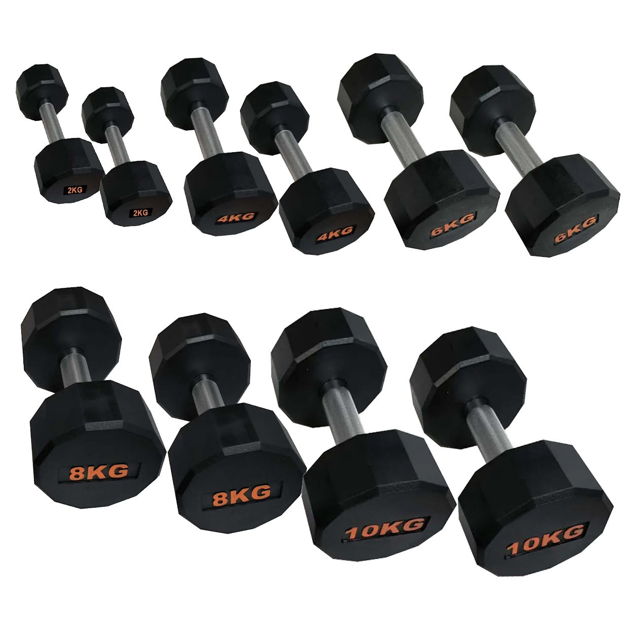 Adjustable Round‑Hex Dumbbells, Neoprene Coated with Anti‑Roll Design for Stability – Strength Training Home Gym