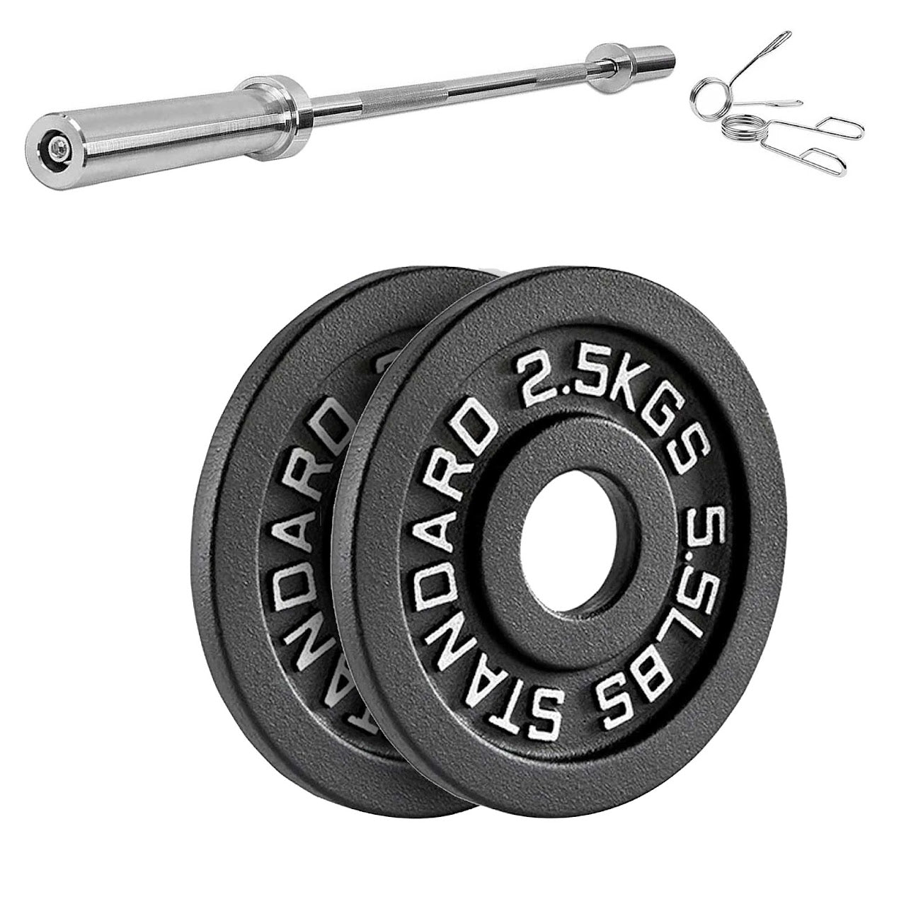 Heavy-Duty Cast Iron Weight Plates – Olympic 2″, Black Powder Finish, Compact and Durable for Home Gym Strength Training on Barbells & Dumbbells