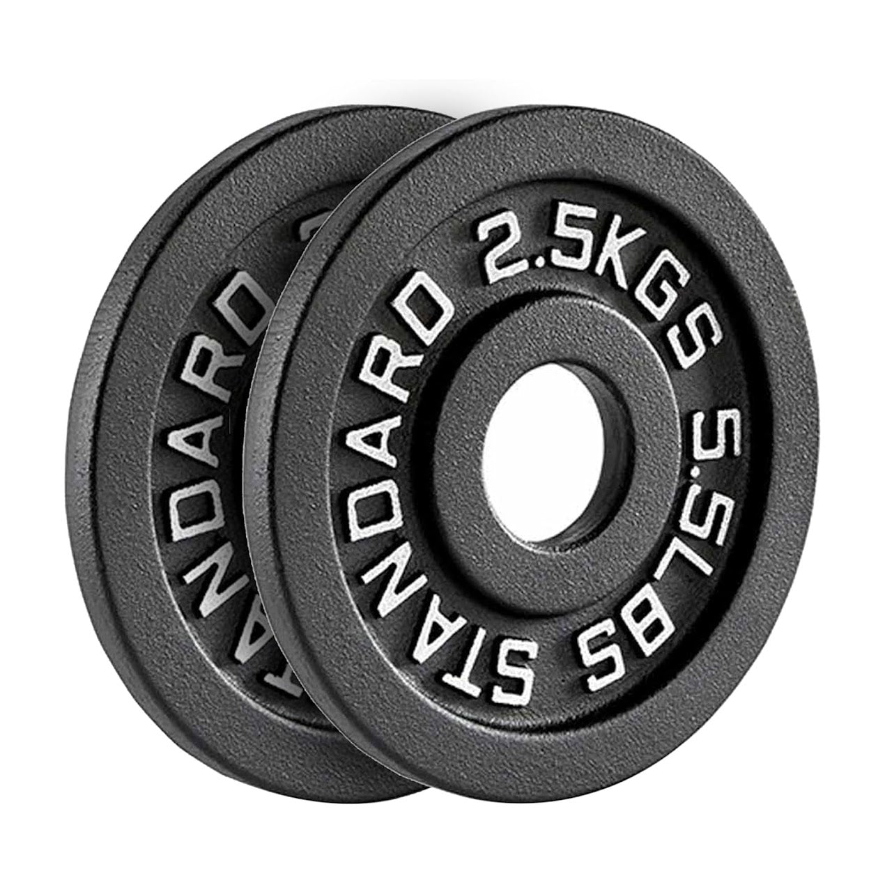 Heavy-Duty Cast Iron Weight Plates – Olympic 2″, Black Powder Finish, Compact and Durable for Home Gym Strength Training on Barbells & Dumbbells