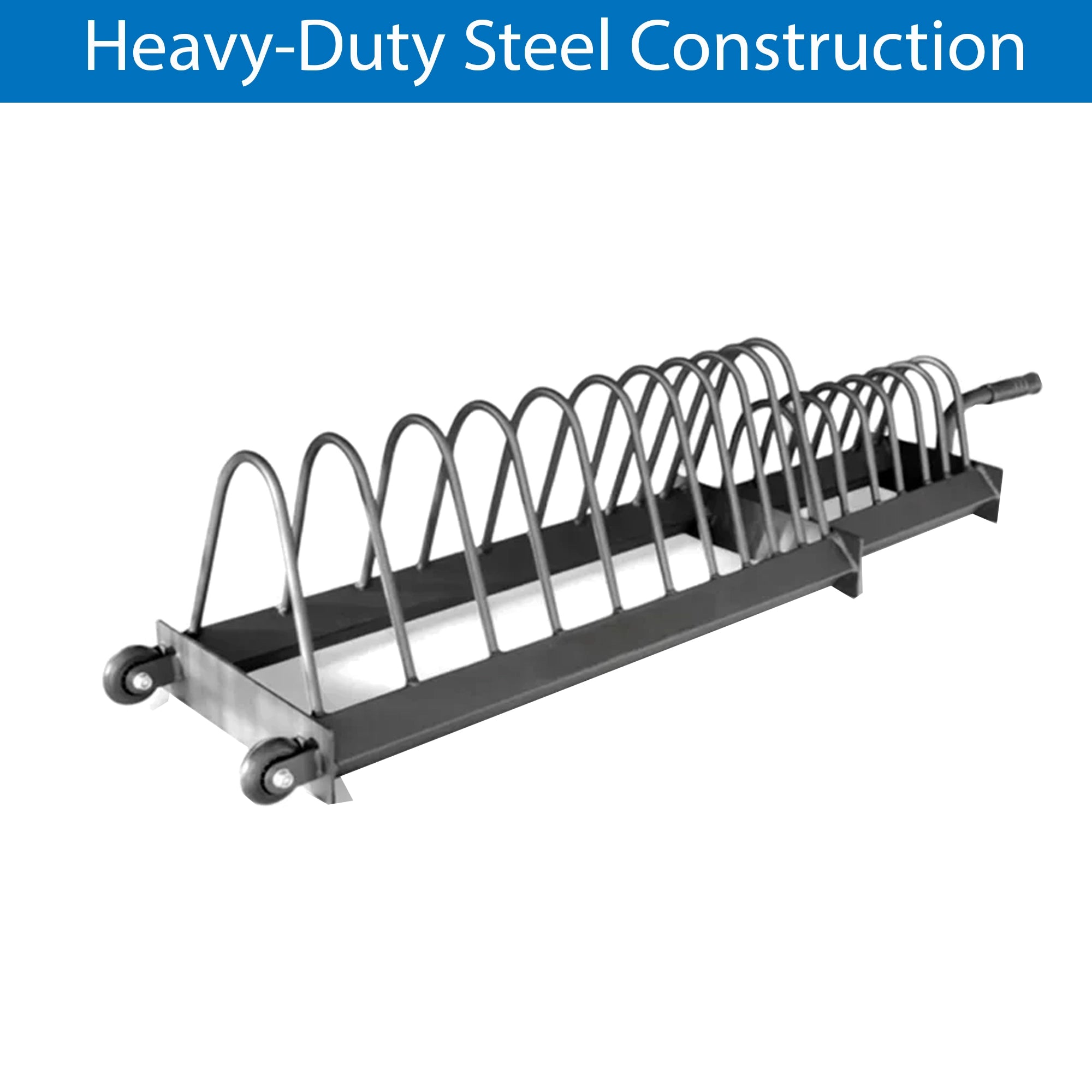 Portable Horizontal Weight Plate Rack with Wheels, Heavy-Duty Steel Storage Cart for Olympic & Bumper Plates