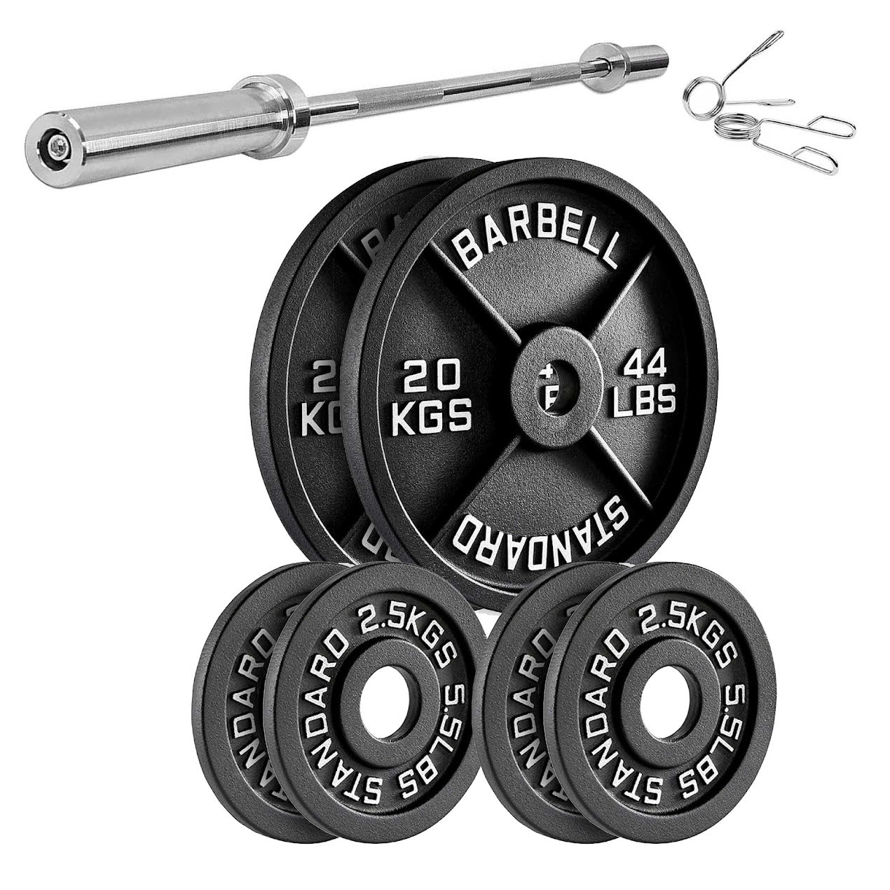 Heavy-Duty Cast Iron Weight Plates – Olympic 2″, Black Powder Finish, Compact and Durable for Home Gym Strength Training on Barbells & Dumbbells