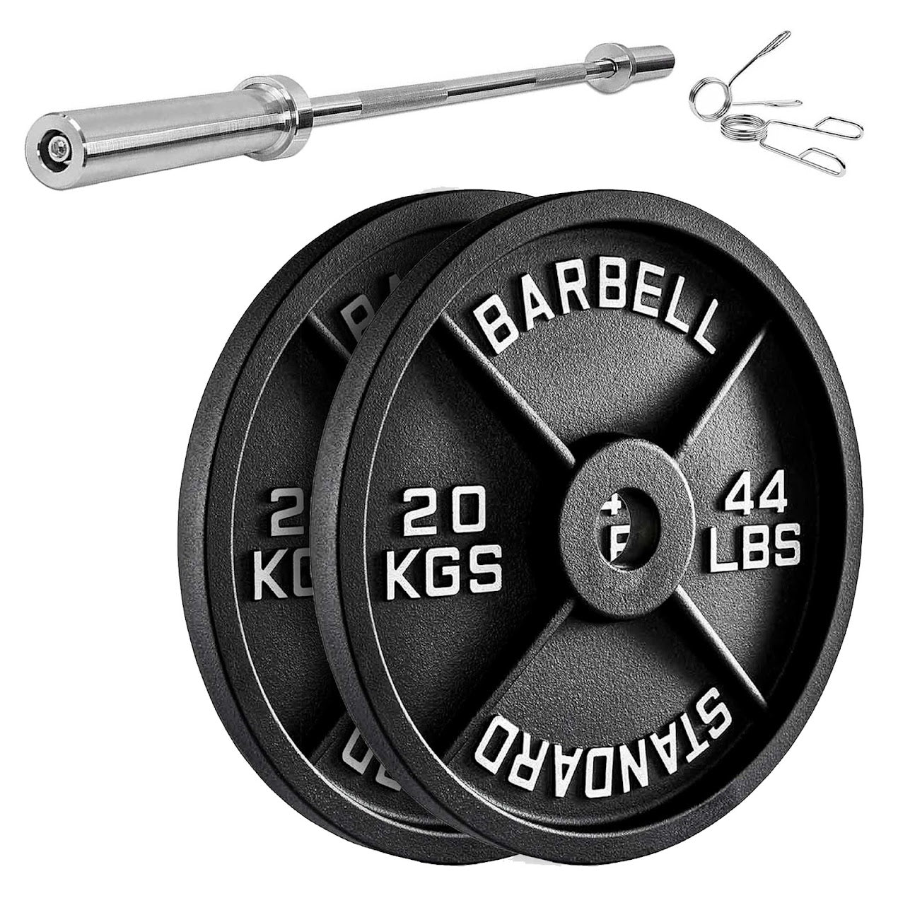 Heavy-Duty Cast Iron Weight Plates – Olympic 2″, Black Powder Finish, Compact and Durable for Home Gym Strength Training on Barbells & Dumbbells