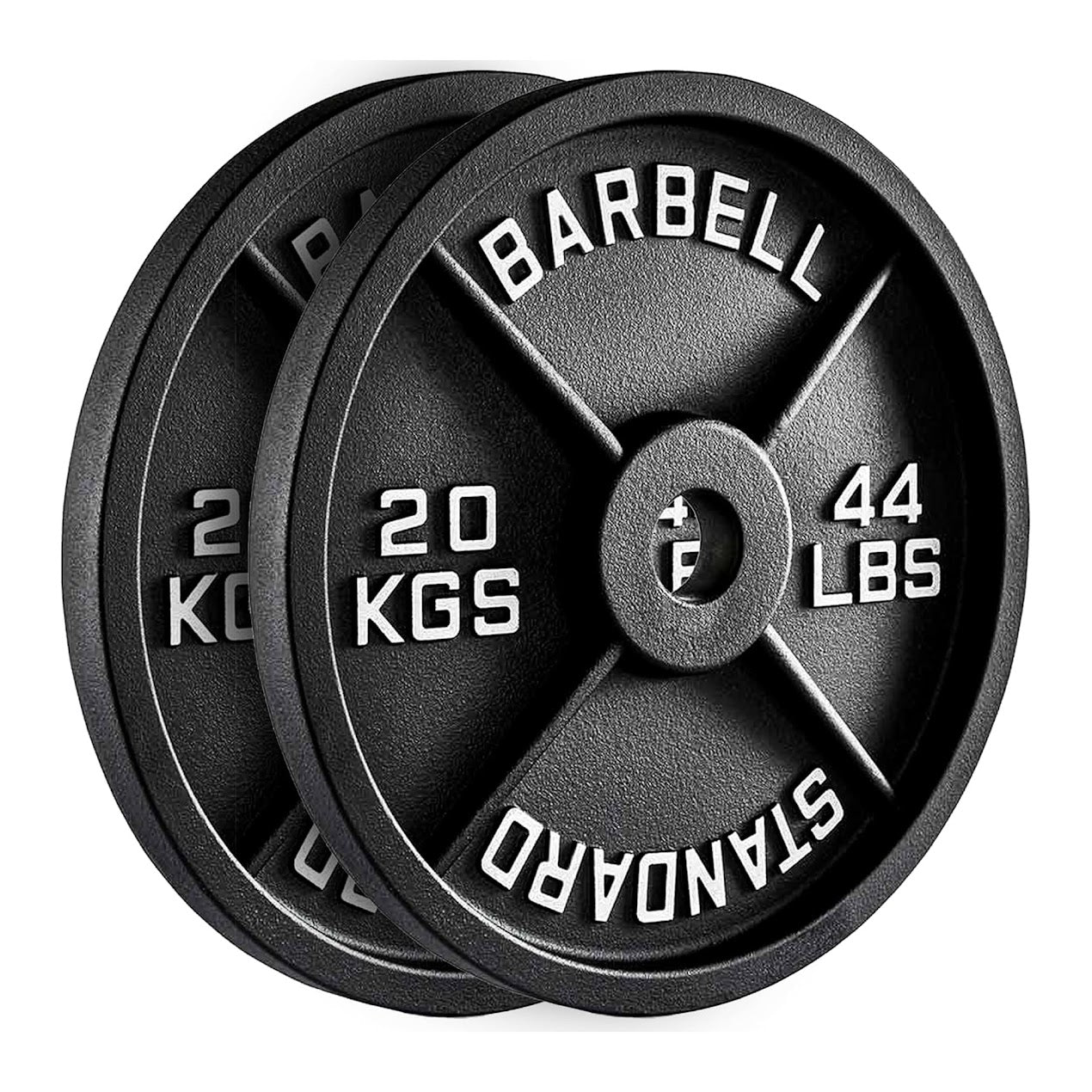 Heavy-Duty Cast Iron Weight Plates – Olympic 2″, Black Powder Finish, Compact and Durable for Home Gym Strength Training on Barbells & Dumbbells