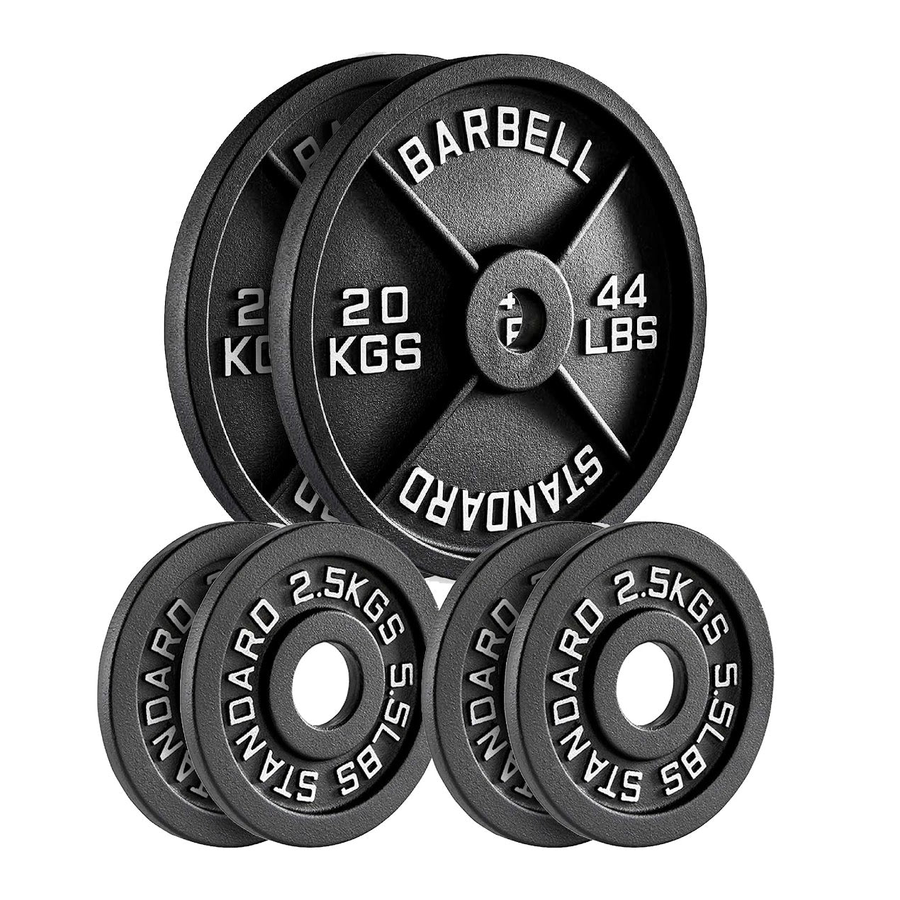 Heavy-Duty Cast Iron Weight Plates – Olympic 2″, Black Powder Finish, Compact and Durable for Home Gym Strength Training on Barbells & Dumbbells