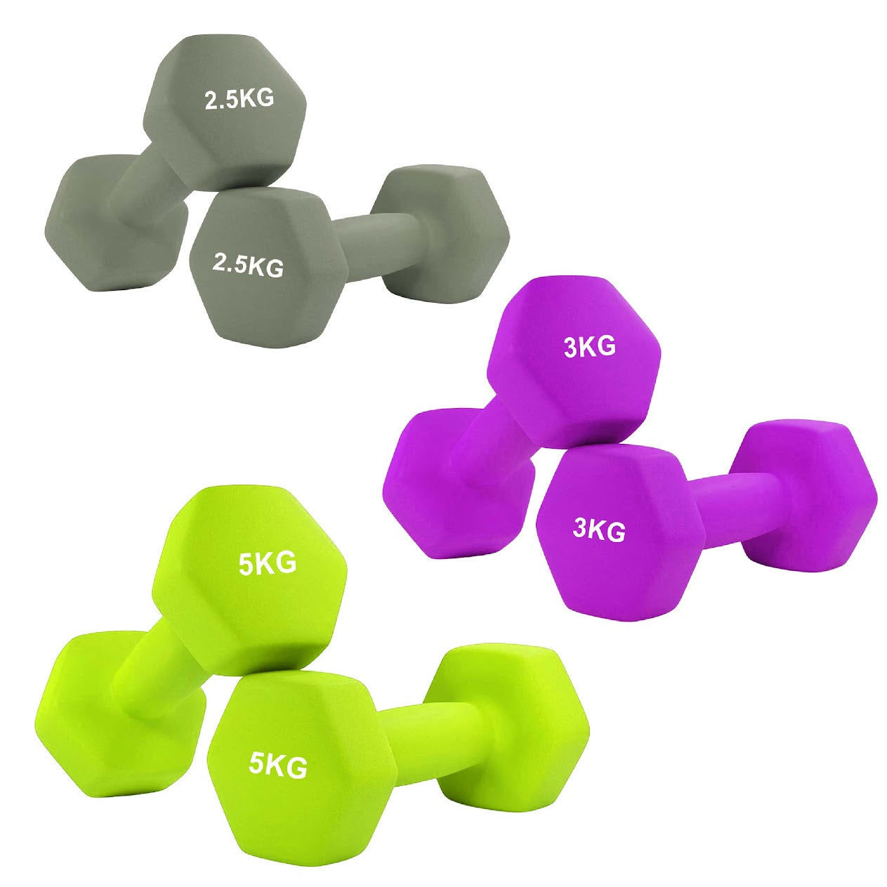 Anti‑Roll Neoprene Hex Dumbbells – Non‑Slip Coating, Comfortable Grip, Anti‑Scratch Finish for Home Gym Workouts & Strength Training