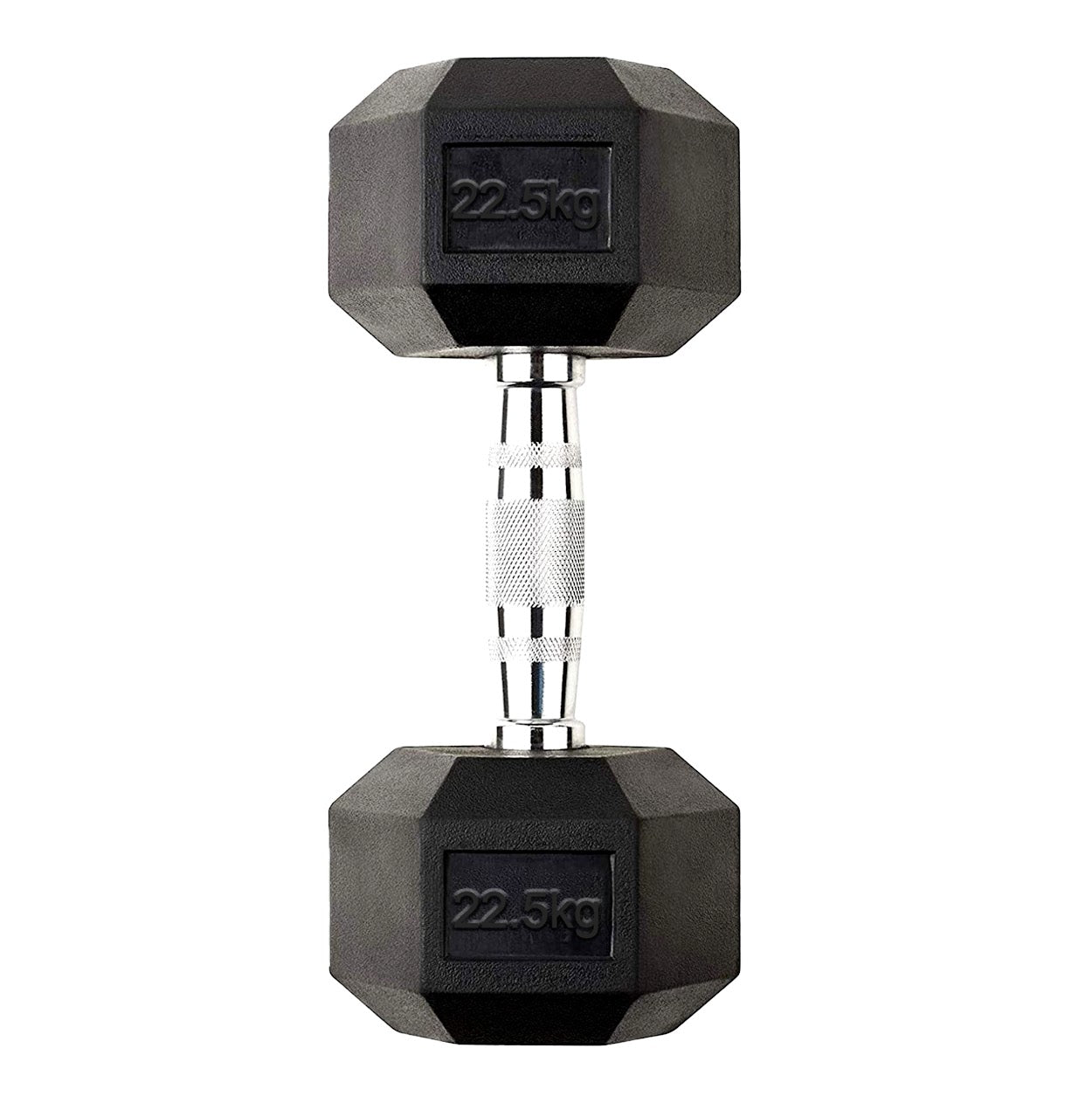 Hex Dumbbells 2.5kg–60kg Full Set or Pairs – Rubber-Coated Weights with Anti-Roll Design & Knurled Steel Handles – For Home Gym or Studio Strength Training