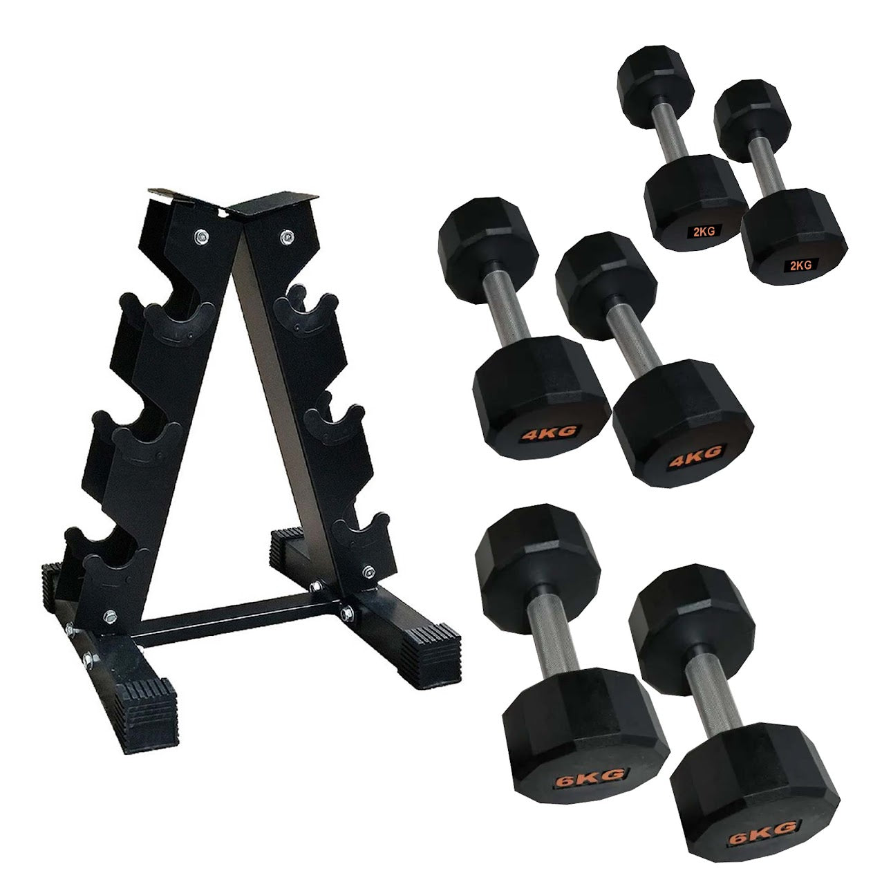 Adjustable Round‑Hex Dumbbells, Neoprene Coated with Anti‑Roll Design for Stability – Strength Training Home Gym