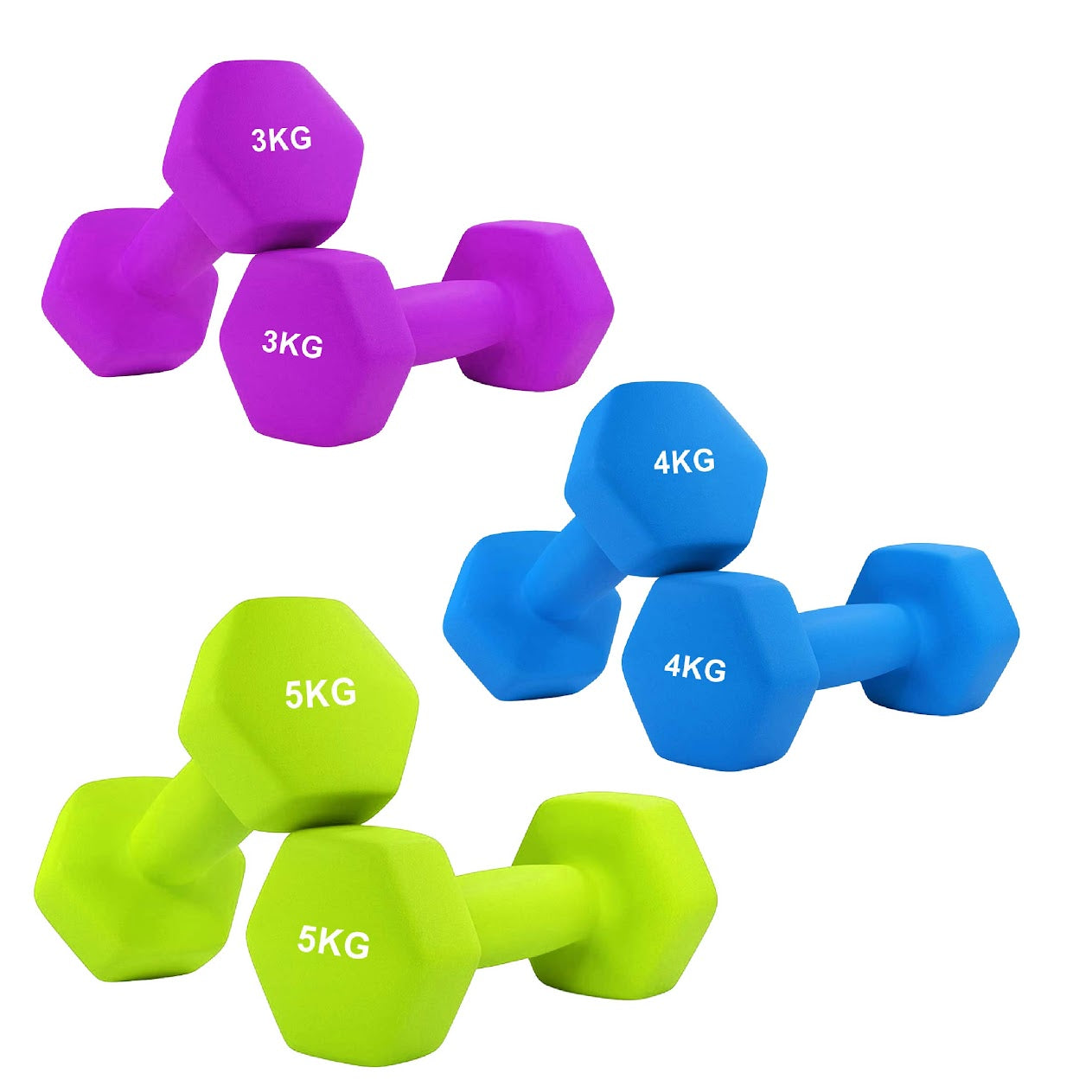 Anti‑Roll Neoprene Hex Dumbbells – Non‑Slip Coating, Comfortable Grip, Anti‑Scratch Finish for Home Gym Workouts & Strength Training