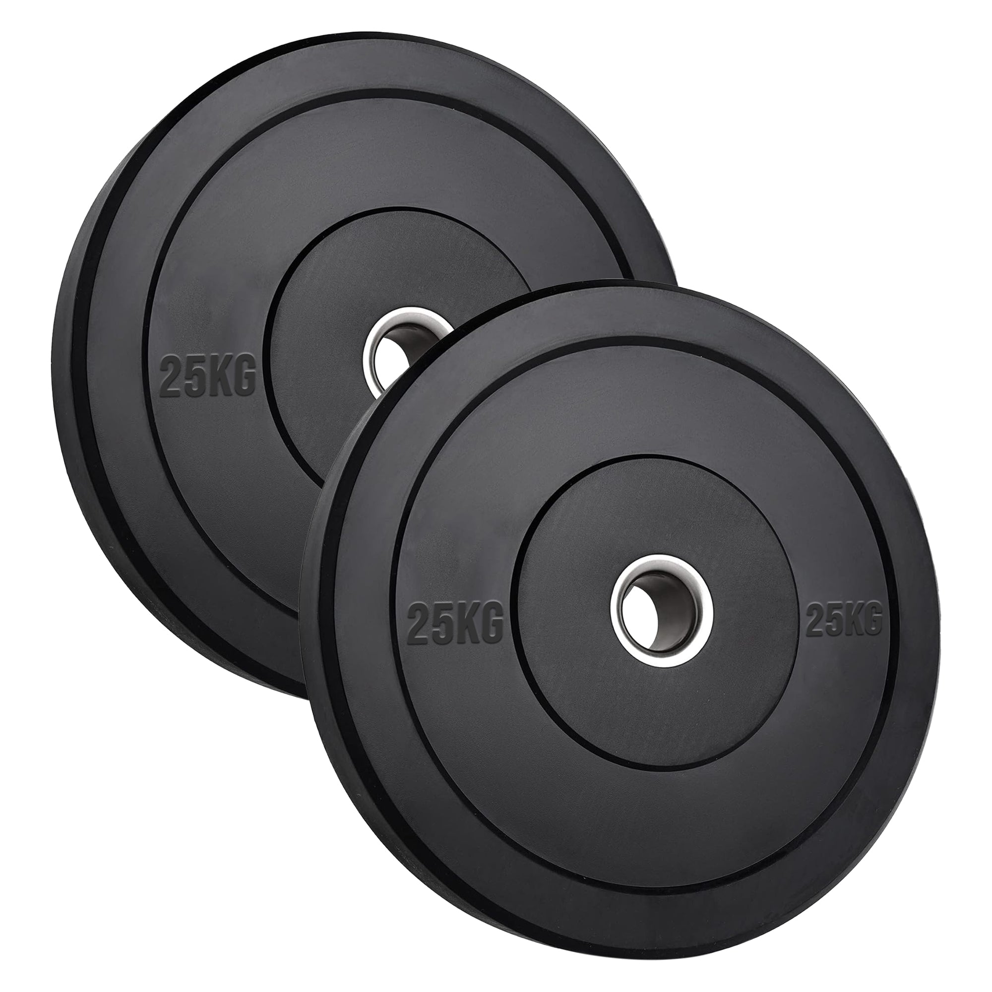 Olympic Heavy-Duty Rubber Bumper Plates – Durable Weight Plates in Singles, Pairs & Sets with Steel Hub, Low Bounce, for Strength Training & CrossFit in Home Gyms