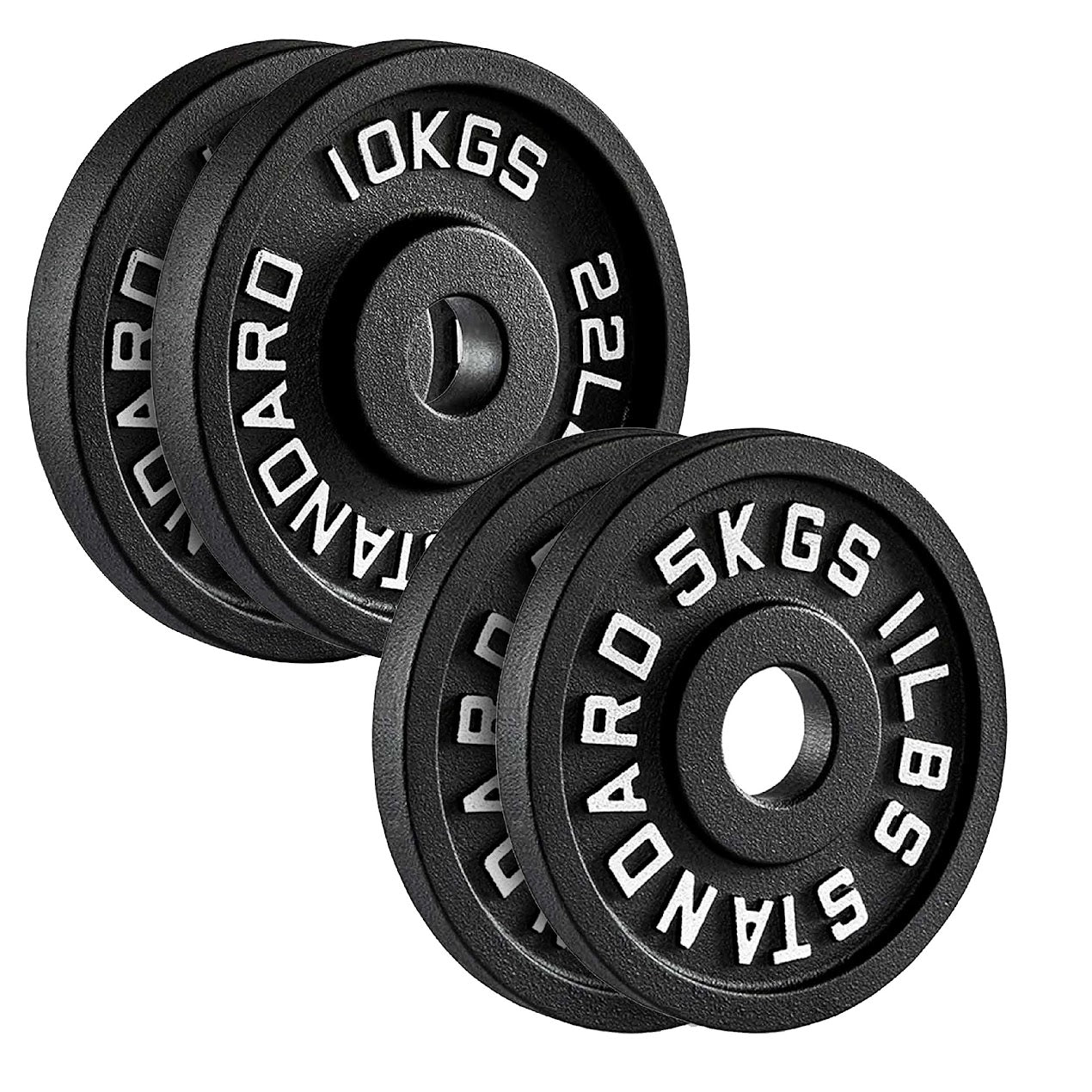 Heavy-Duty Cast Iron Weight Plates – Olympic 2″, Black Powder Finish, Compact and Durable for Home Gym Strength Training on Barbells & Dumbbells