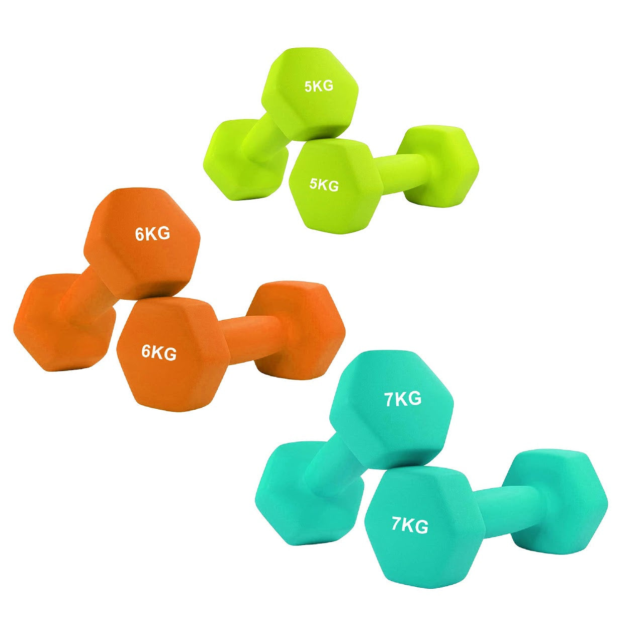 Anti‑Roll Neoprene Hex Dumbbells – Non‑Slip Coating, Comfortable Grip, Anti‑Scratch Finish for Home Gym Workouts & Strength Training