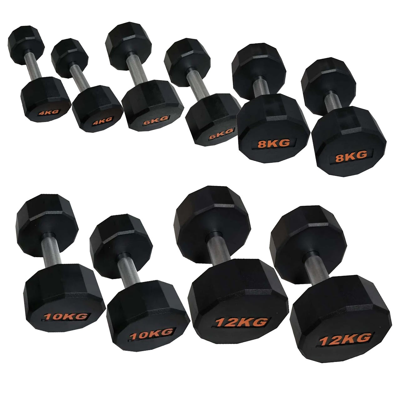 Adjustable Round‑Hex Dumbbells, Neoprene Coated with Anti‑Roll Design for Stability – Strength Training Home Gym