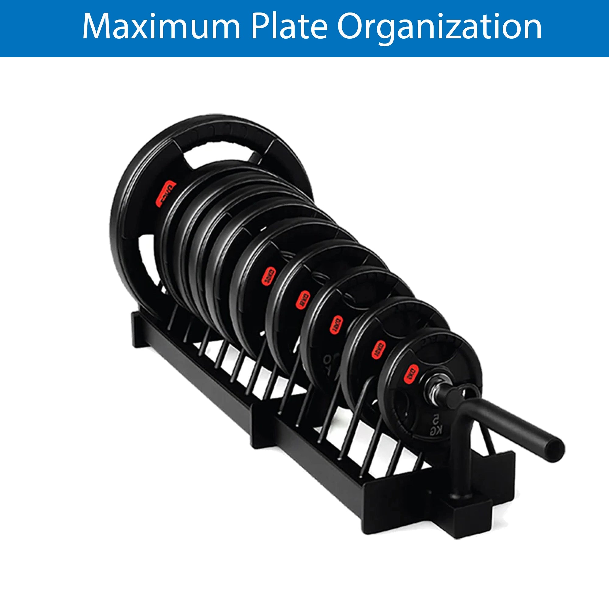Portable Horizontal Weight Plate Rack with Wheels, Heavy-Duty Steel Storage Cart for Olympic & Bumper Plates