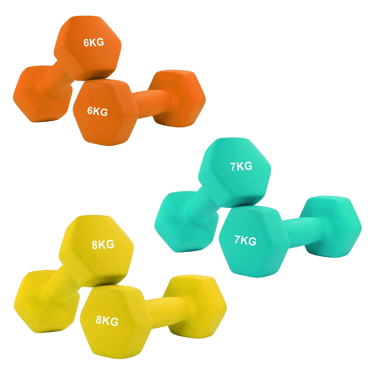 Anti‑Roll Neoprene Hex Dumbbells – Non‑Slip Coating, Comfortable Grip, Anti‑Scratch Finish for Home Gym Workouts & Strength Training