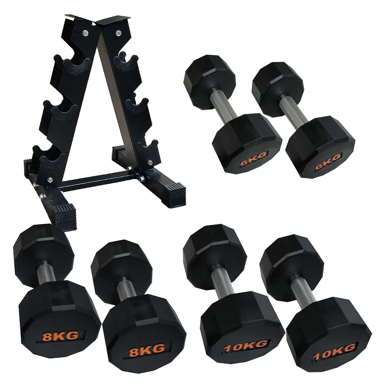 Adjustable Round‑Hex Dumbbells, Neoprene Coated with Anti‑Roll Design for Stability – Strength Training Home Gym