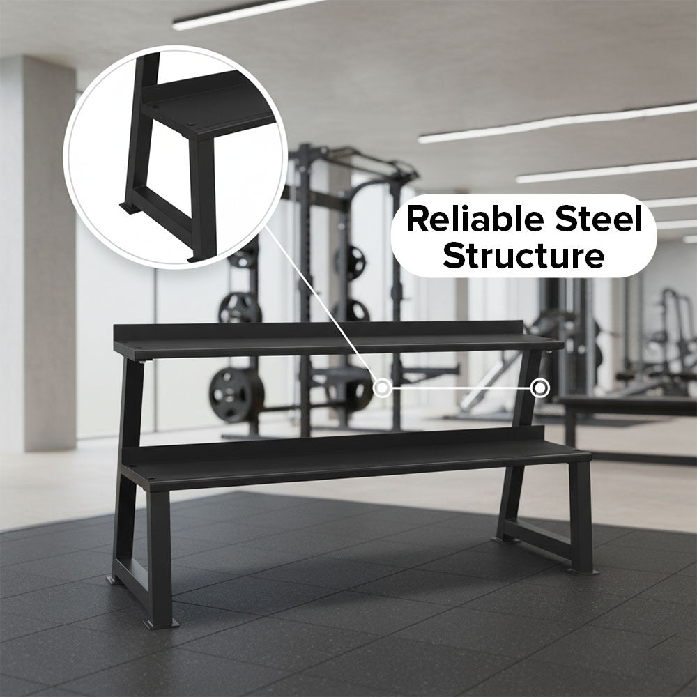 Heavy-Duty Kettlebell Storage Rack – 2-Tier Steel Weight Organizer