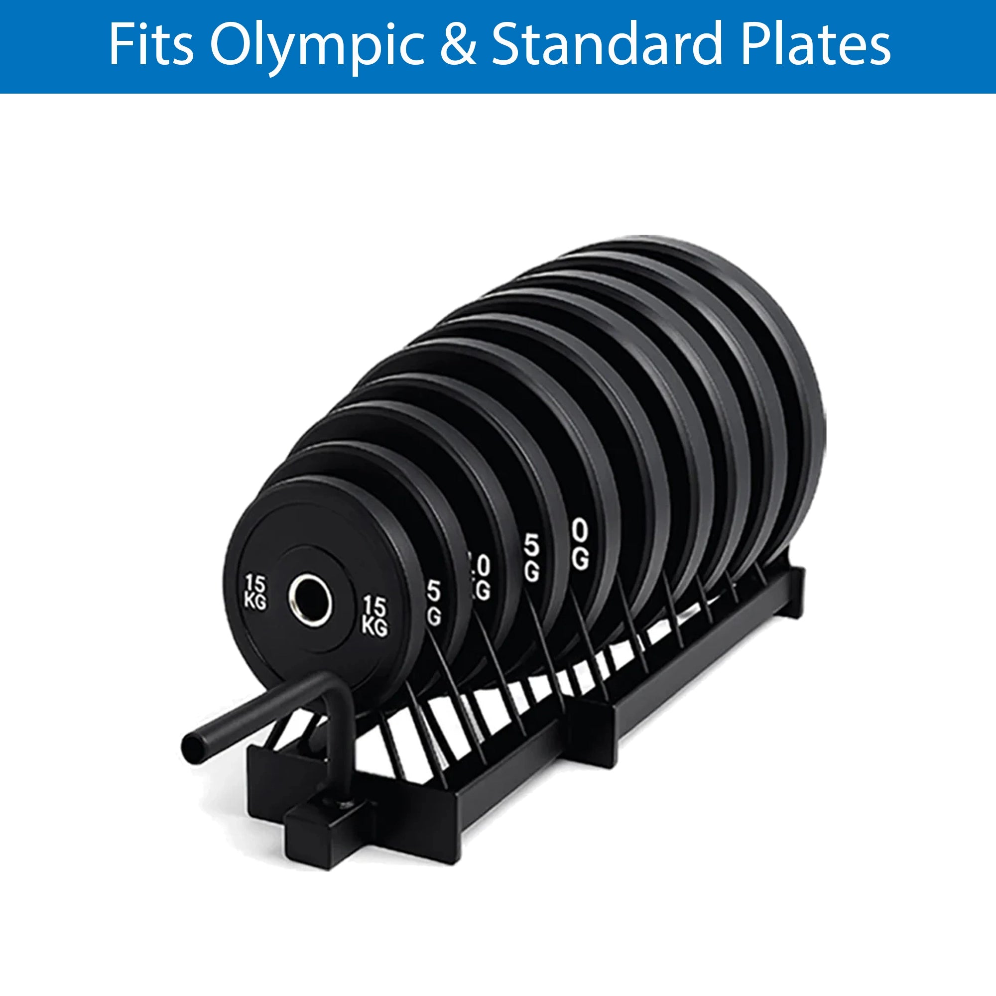 Portable Horizontal Weight Plate Rack with Wheels, Heavy-Duty Steel Storage Cart for Olympic & Bumper Plates