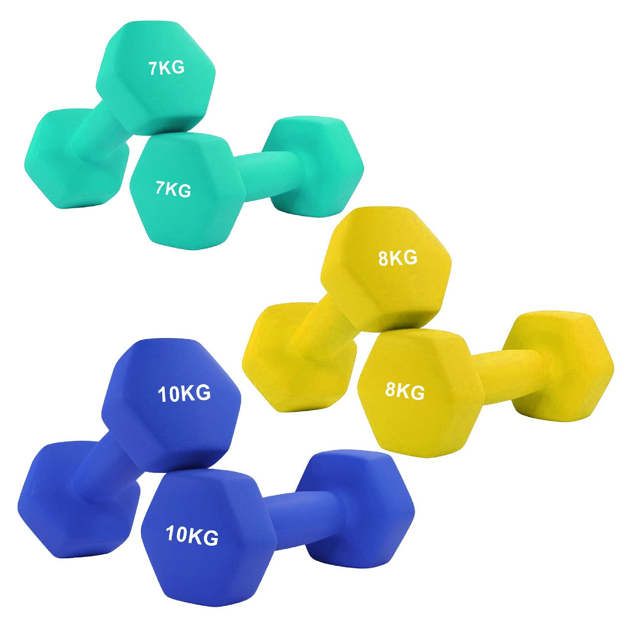 Anti‑Roll Neoprene Hex Dumbbells – Non‑Slip Coating, Comfortable Grip, Anti‑Scratch Finish for Home Gym Workouts & Strength Training