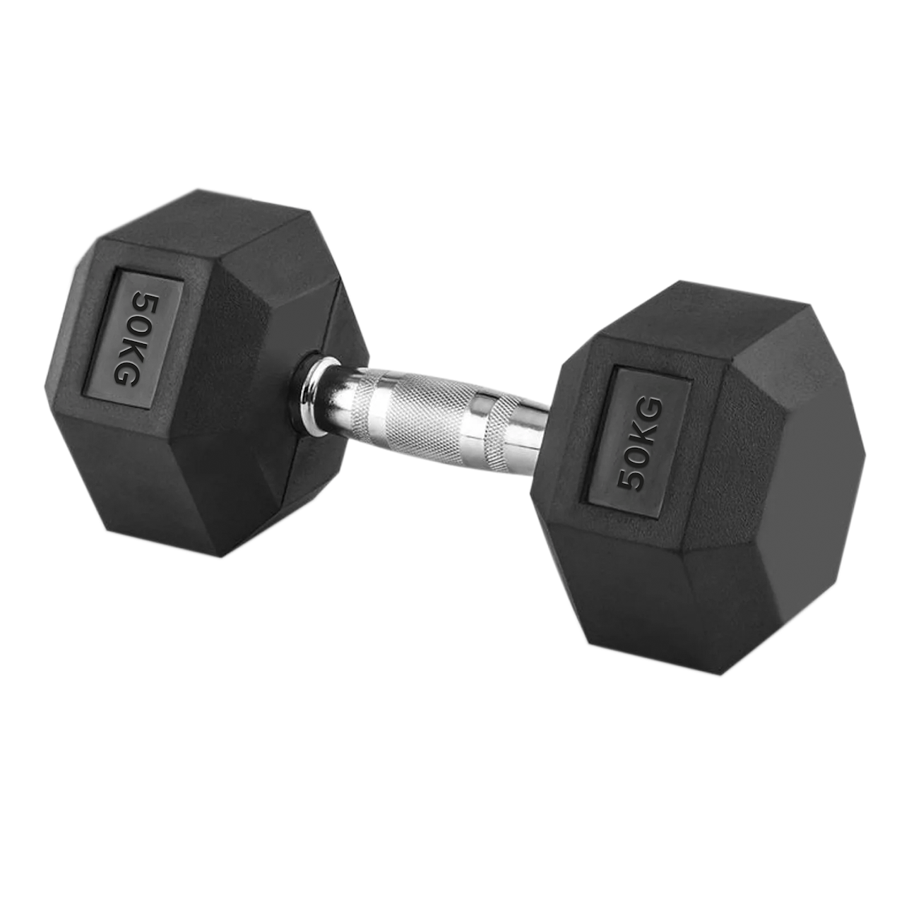 Hex Dumbbells 2.5kg–60kg Full Set or Pairs – Rubber-Coated Weights with Anti-Roll Design & Knurled Steel Handles – For Home Gym or Studio Strength Training