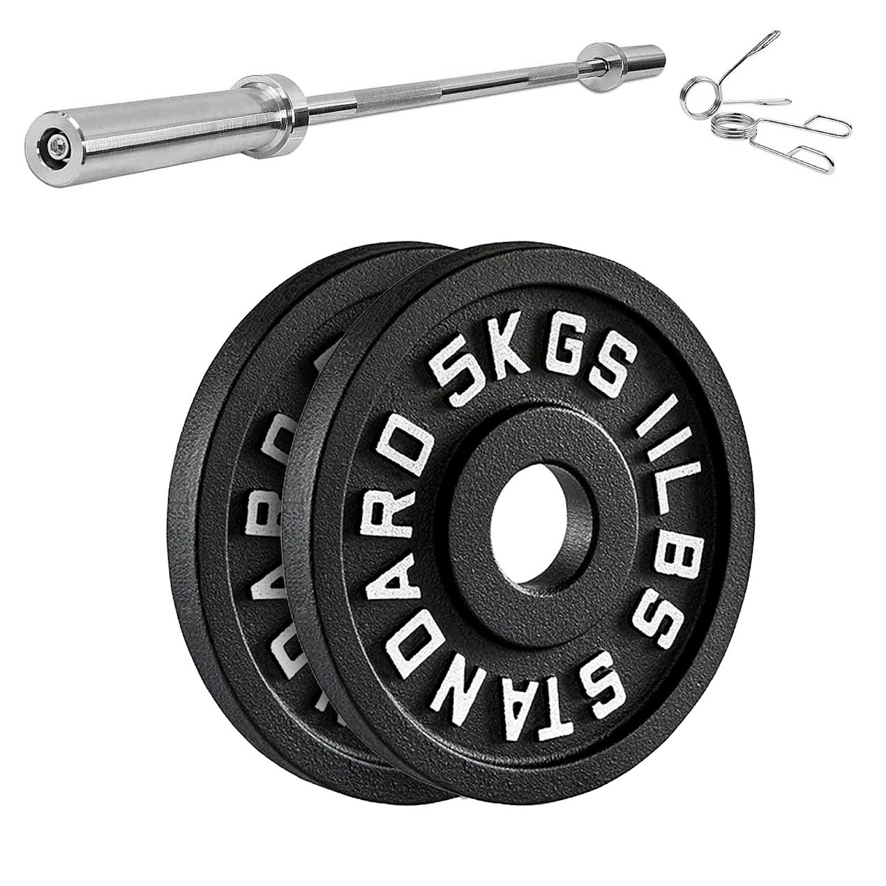 Heavy-Duty Cast Iron Weight Plates – Olympic 2″, Black Powder Finish, Compact and Durable for Home Gym Strength Training on Barbells & Dumbbells