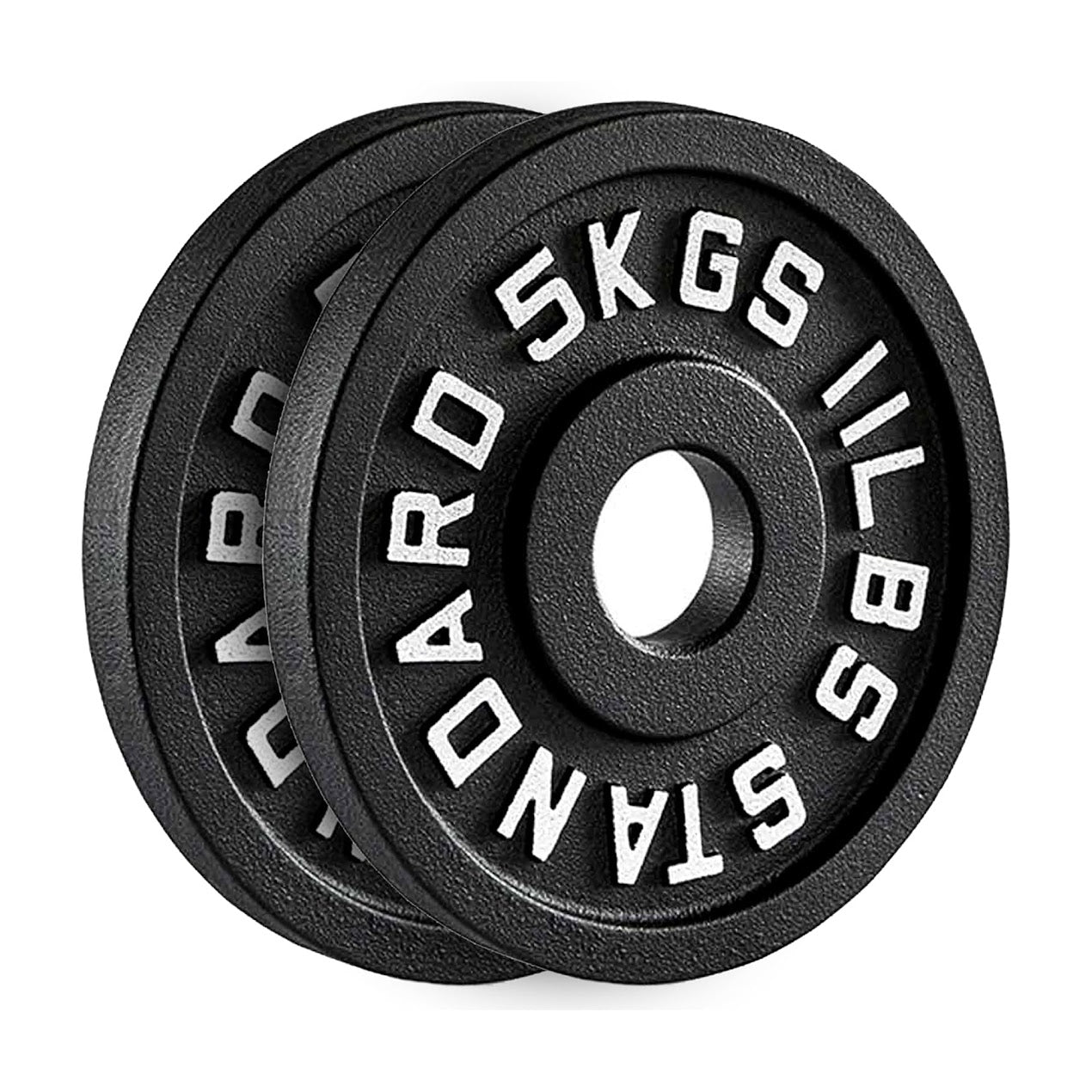 Heavy-Duty Cast Iron Weight Plates – Olympic 2″, Black Powder Finish, Compact and Durable for Home Gym Strength Training on Barbells & Dumbbells