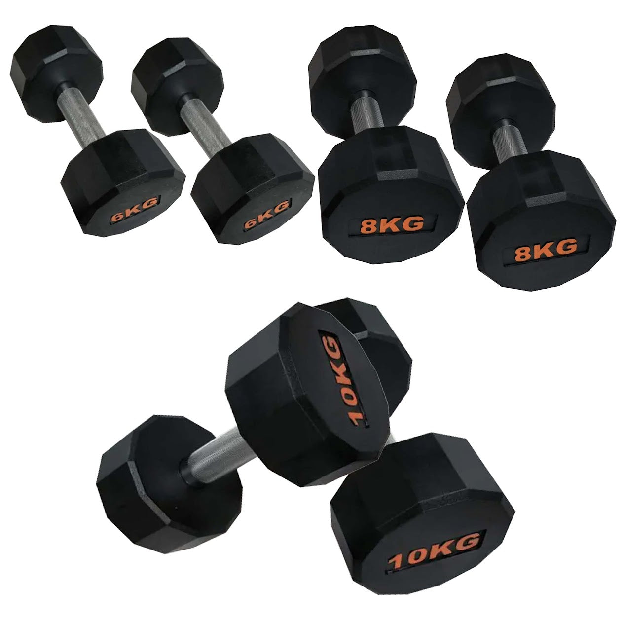 Adjustable Round‑Hex Dumbbells, Neoprene Coated with Anti‑Roll Design for Stability – Strength Training Home Gym