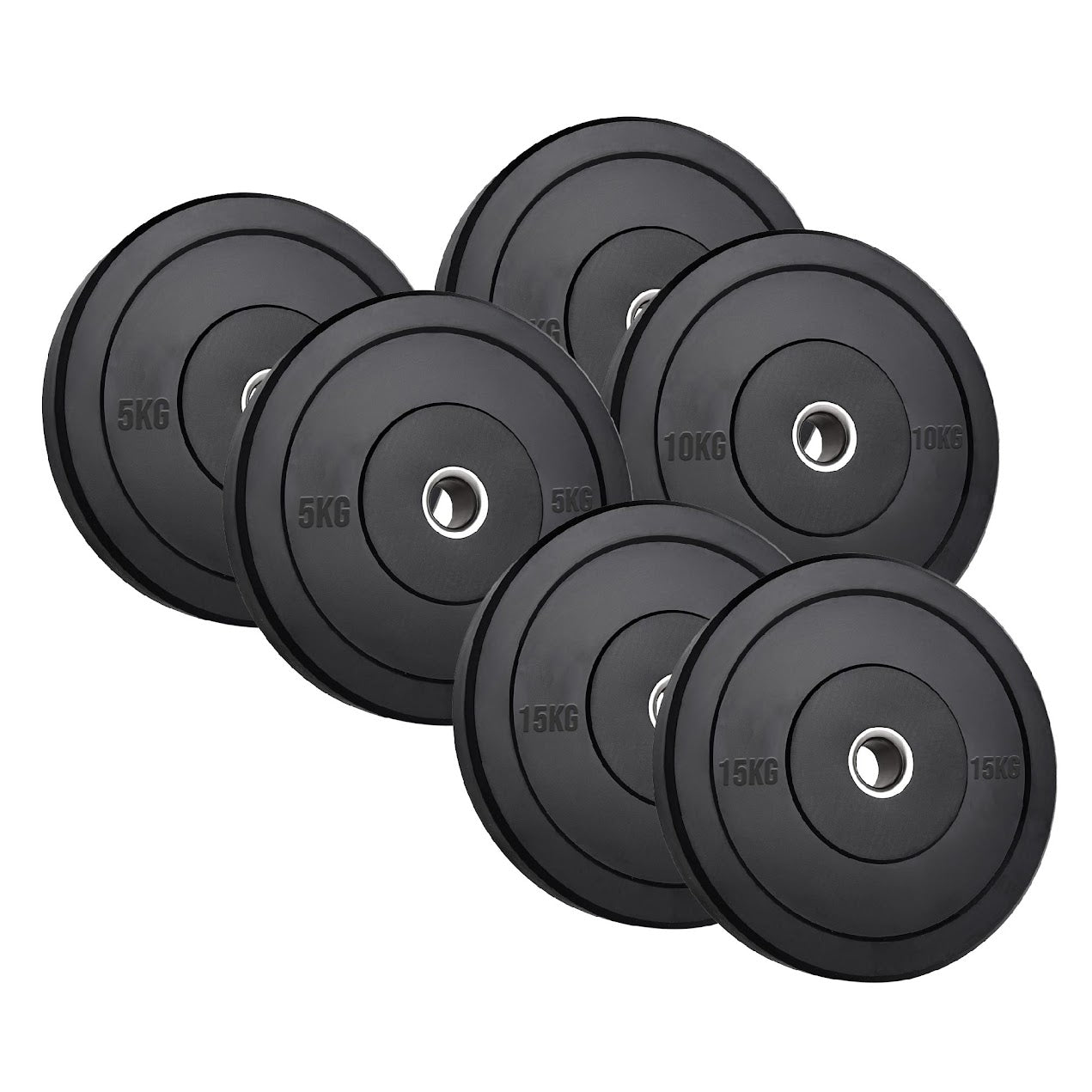 Olympic Heavy-Duty Rubber Bumper Plates – Durable Weight Plates in Singles, Pairs & Sets with Steel Hub, Low Bounce, for Strength Training & CrossFit in Home Gyms