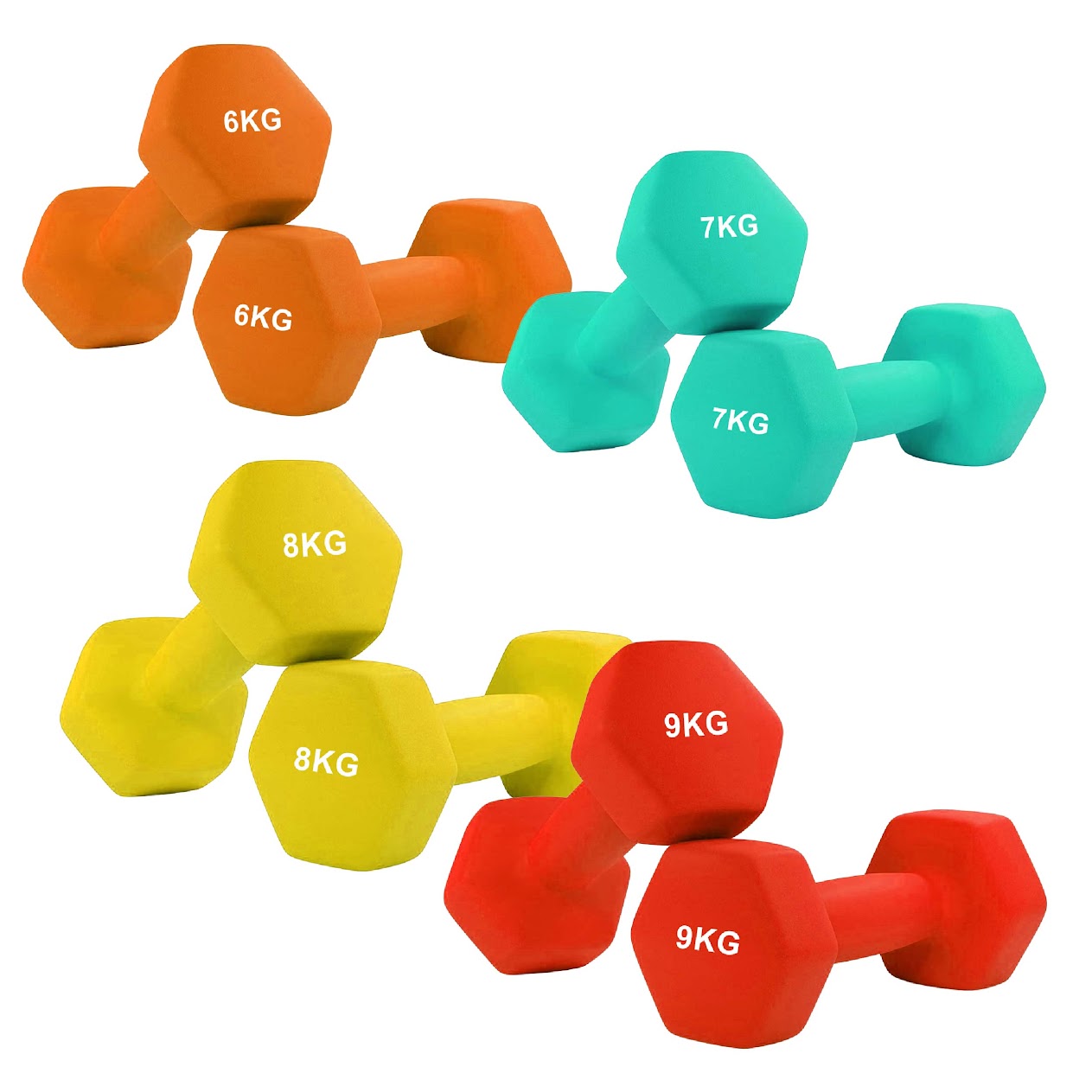 Anti‑Roll Neoprene Hex Dumbbells – Non‑Slip Coating, Comfortable Grip, Anti‑Scratch Finish for Home Gym Workouts & Strength Training
