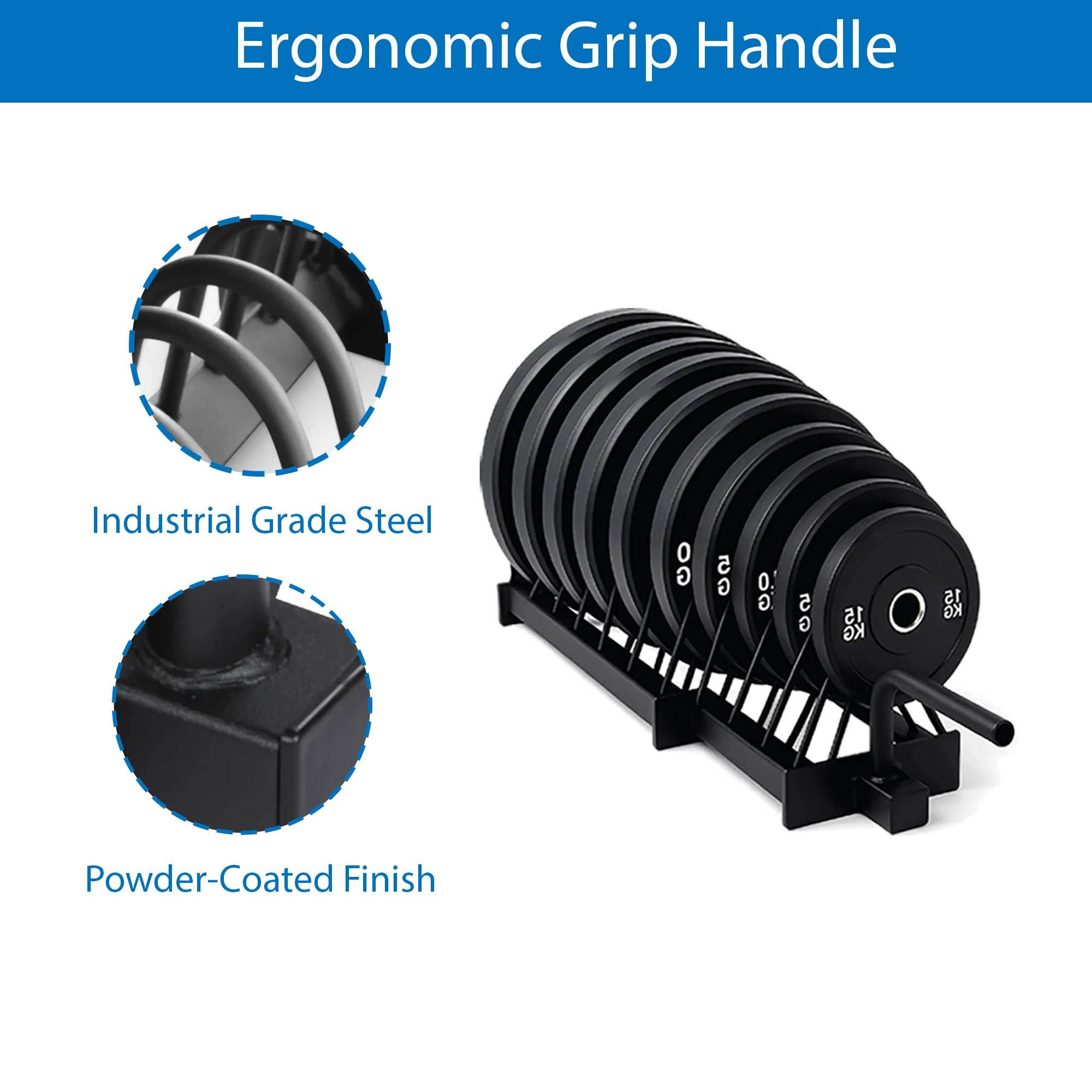 Portable Horizontal Weight Plate Rack with Wheels, Heavy-Duty Steel Storage Cart for Olympic & Bumper Plates