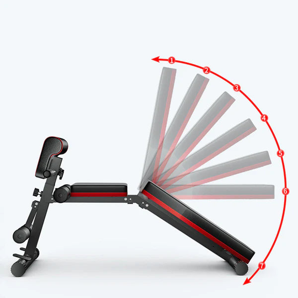 Adjustable Foldable Weight Bench, 320KG load Capacity – Heavy‑Duty Steel, 7‑Position Incline/Decline, Quick‑Fold Auto‑Lock – High‑Density Foam Strength Training for Home Gym
