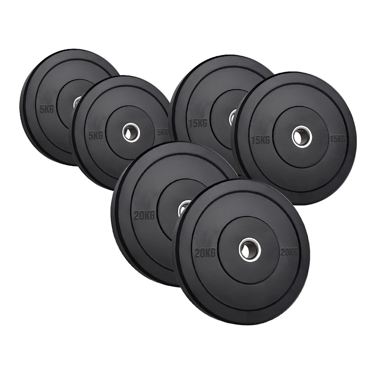 Olympic Heavy-Duty Rubber Bumper Plates – Durable Weight Plates in Singles, Pairs & Sets with Steel Hub, Low Bounce, for Strength Training & CrossFit in Home Gyms