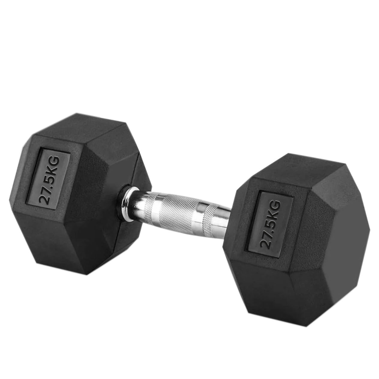 Hex Dumbbells 2.5kg–60kg Full Set or Pairs – Rubber-Coated Weights with Anti-Roll Design & Knurled Steel Handles – For Home Gym or Studio Strength Training