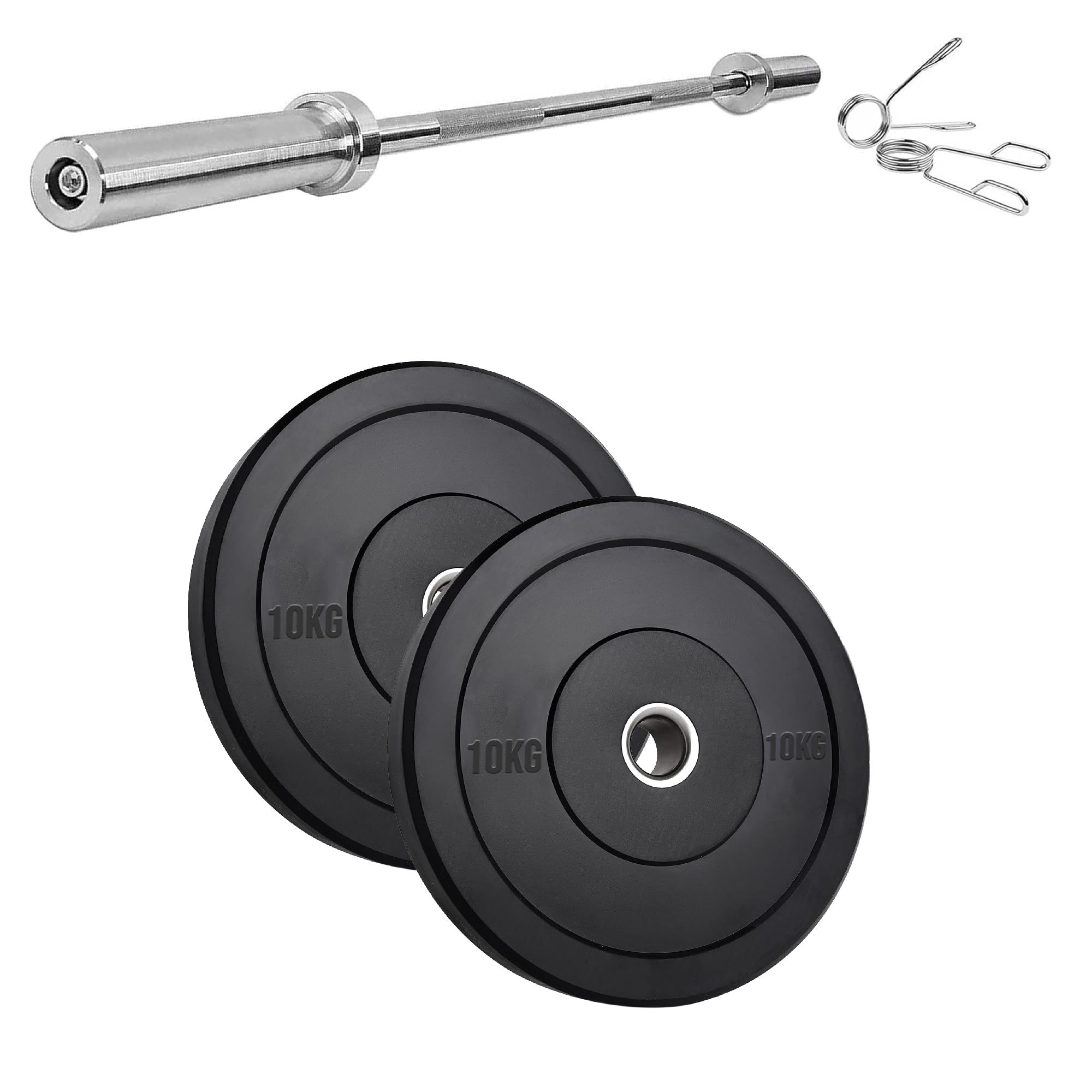 Olympic Heavy-Duty Rubber Bumper Plates – Durable Weight Plates in Singles, Pairs & Sets with Steel Hub, Low Bounce, for Strength Training & CrossFit in Home Gyms