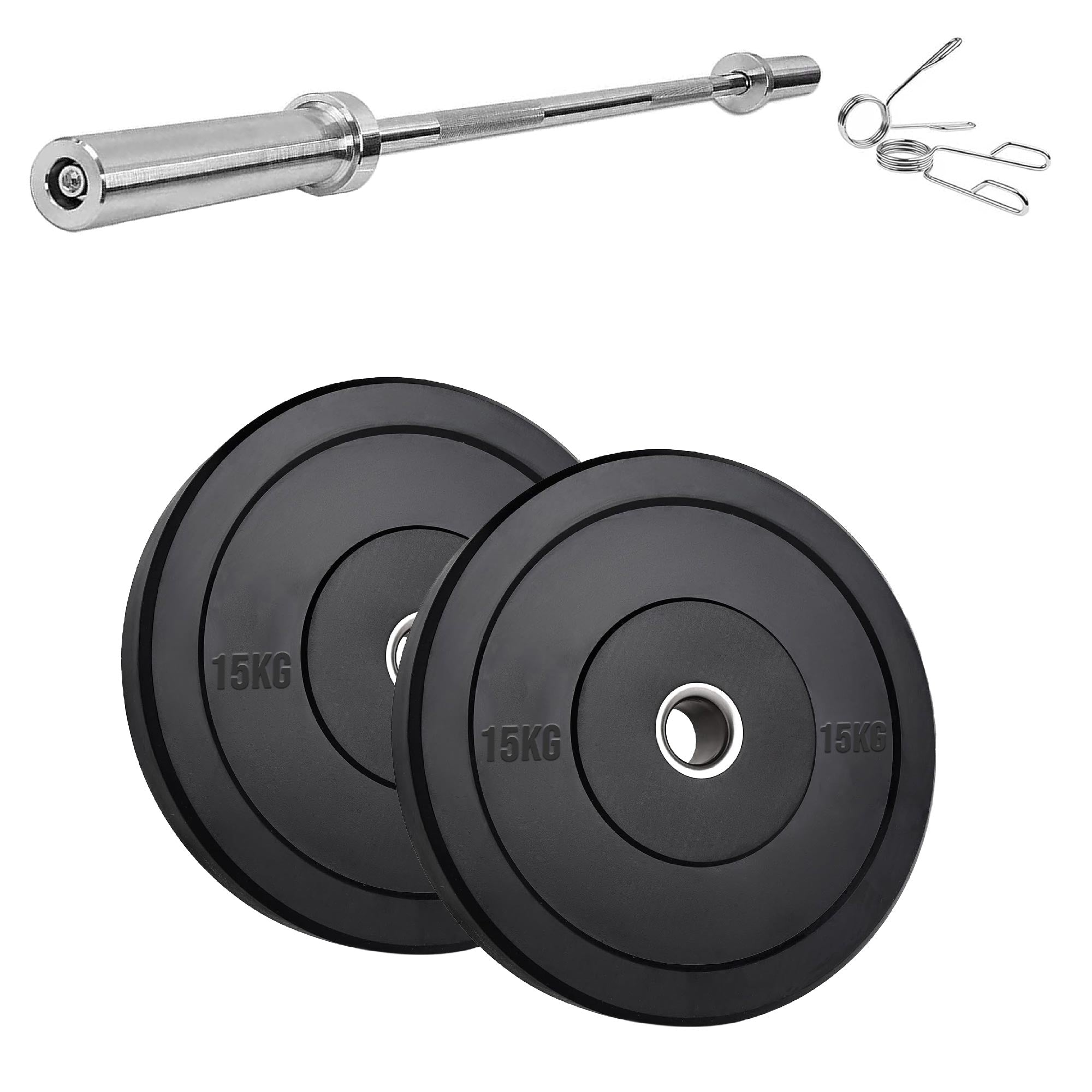 Olympic Heavy-Duty Rubber Bumper Plates – Durable Weight Plates in Singles, Pairs & Sets with Steel Hub, Low Bounce, for Strength Training & CrossFit in Home Gyms