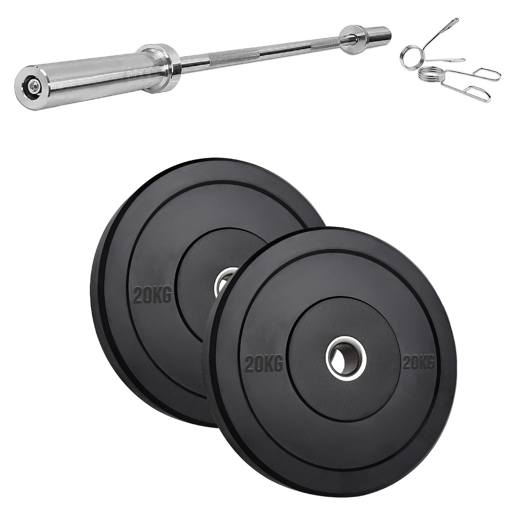Olympic Heavy-Duty Rubber Bumper Plates – Durable Weight Plates in Singles, Pairs & Sets with Steel Hub, Low Bounce, for Strength Training & CrossFit in Home Gyms