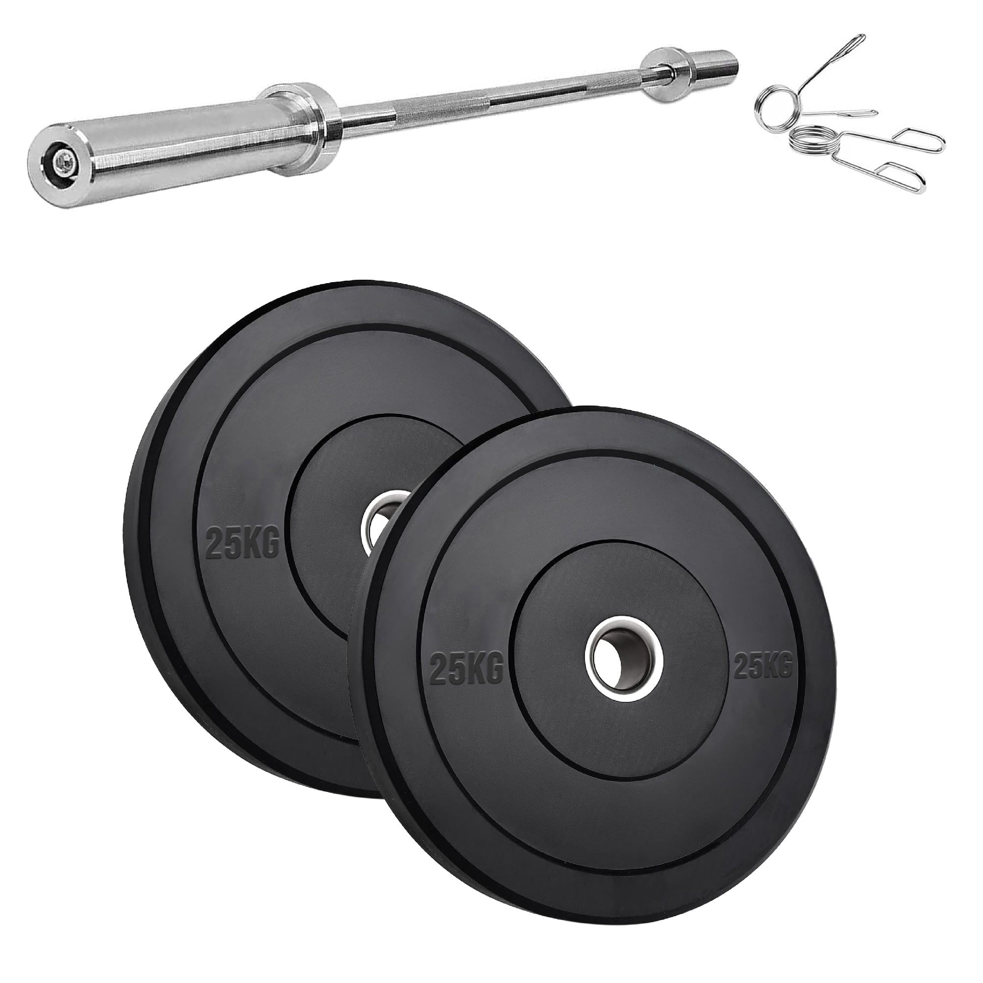 Olympic Heavy-Duty Rubber Bumper Plates – Durable Weight Plates in Singles, Pairs & Sets with Steel Hub, Low Bounce, for Strength Training & CrossFit in Home Gyms