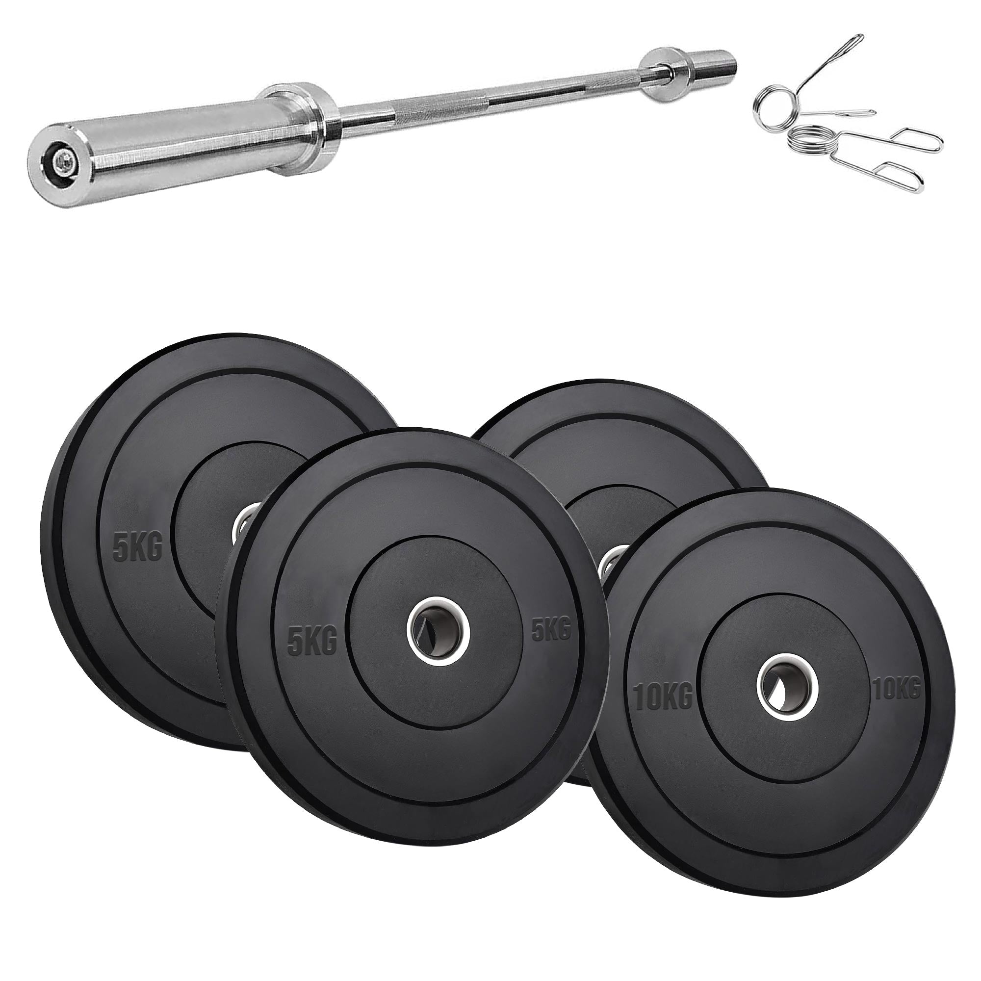 Olympic Heavy-Duty Rubber Bumper Plates – Durable Weight Plates in Singles, Pairs & Sets with Steel Hub, Low Bounce, for Strength Training & CrossFit in Home Gyms