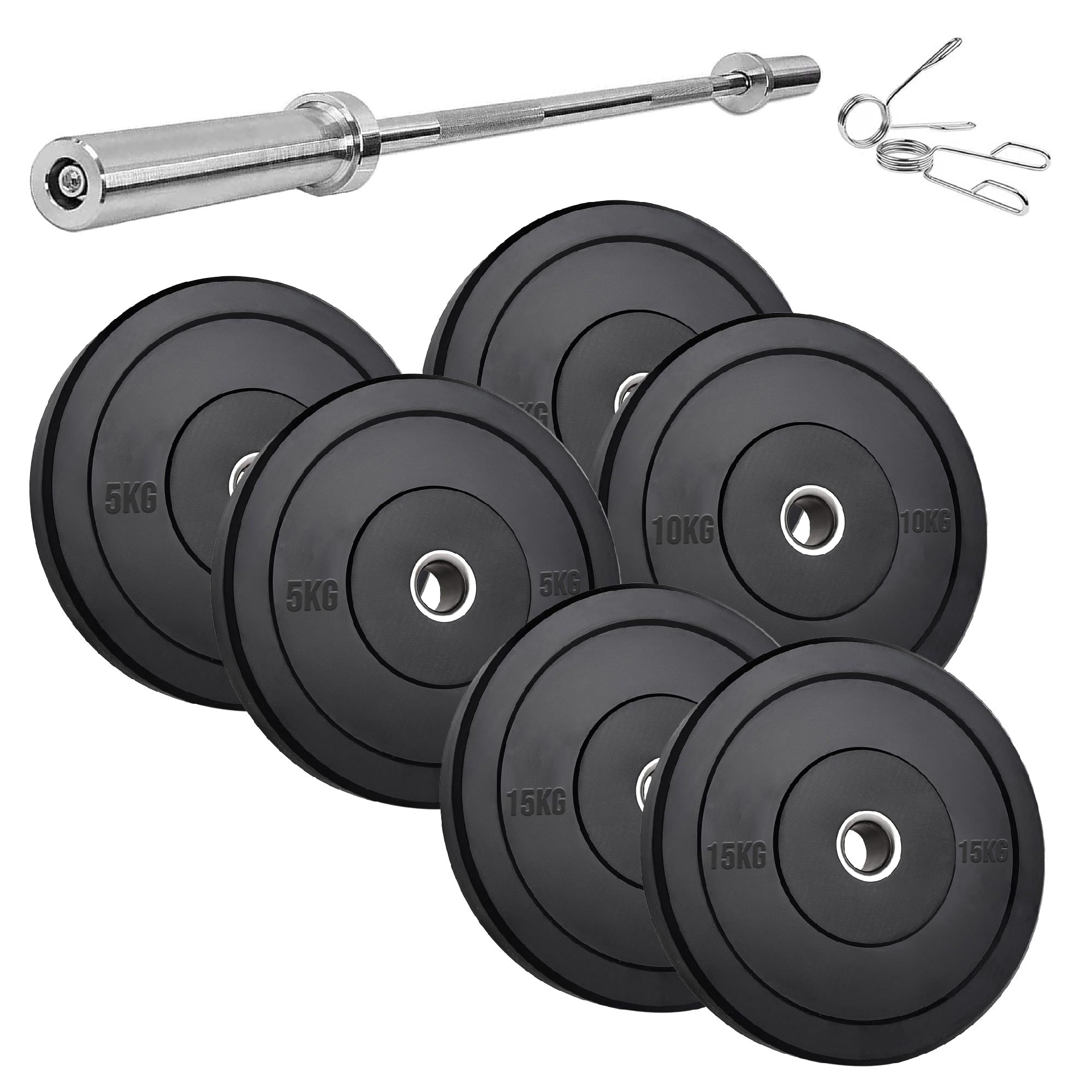 Olympic Heavy-Duty Rubber Bumper Plates – Durable Weight Plates in Singles, Pairs & Sets with Steel Hub, Low Bounce, for Strength Training & CrossFit in Home Gyms