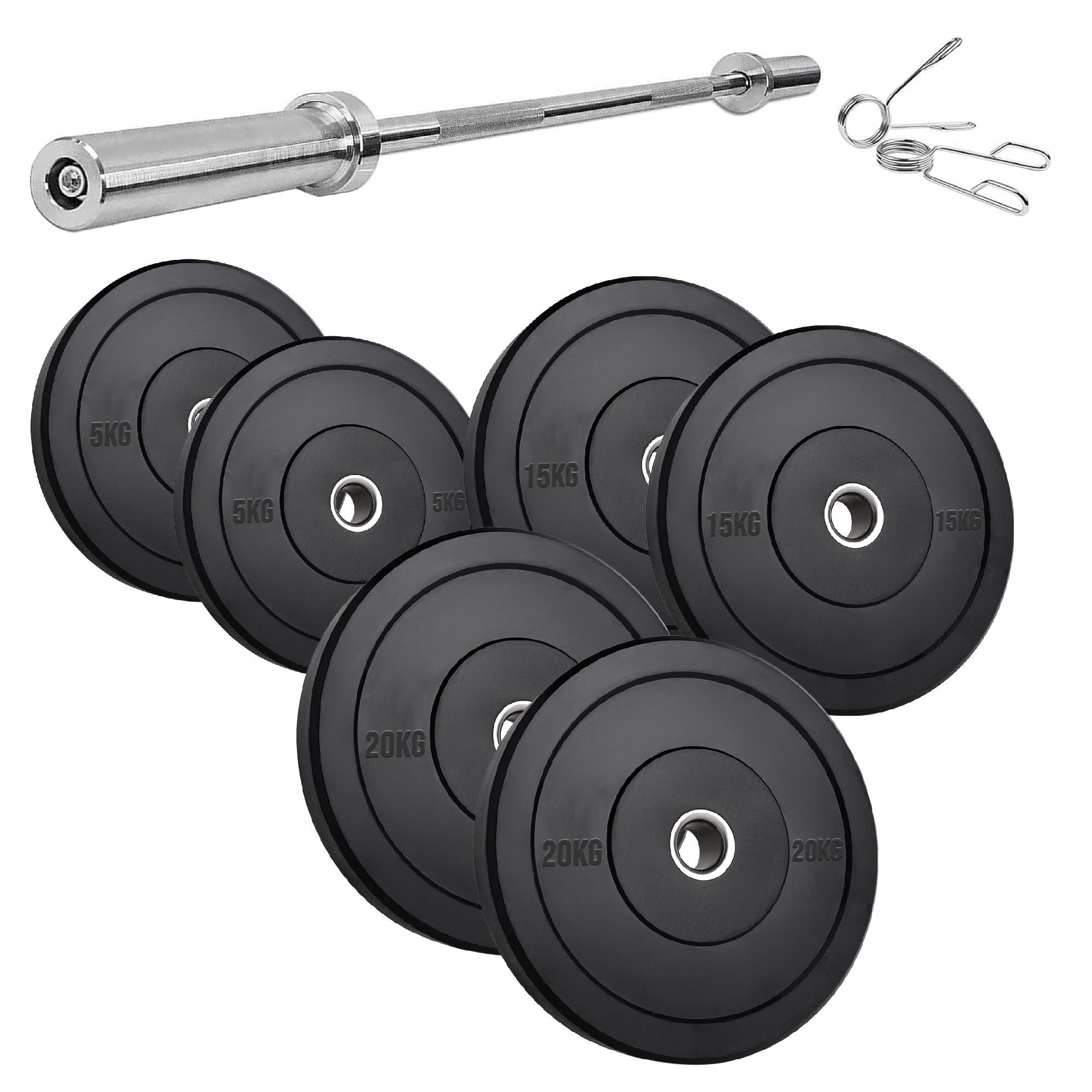Olympic Heavy-Duty Rubber Bumper Plates – Durable Weight Plates in Singles, Pairs & Sets with Steel Hub, Low Bounce, for Strength Training & CrossFit in Home Gyms