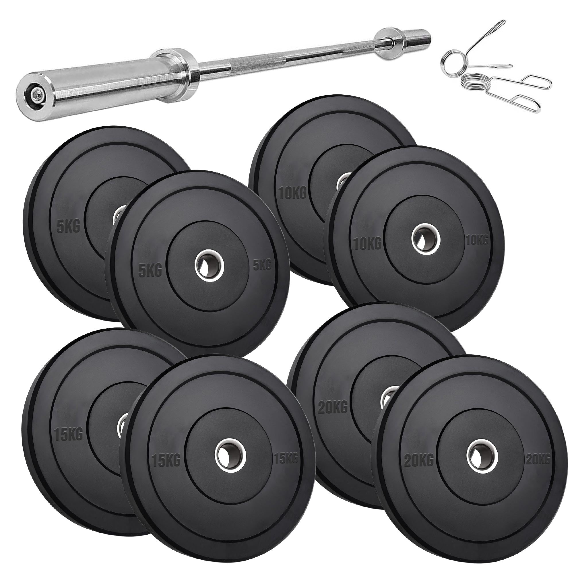 Olympic Heavy-Duty Rubber Bumper Plates – Durable Weight Plates in Singles, Pairs & Sets with Steel Hub, Low Bounce, for Strength Training & CrossFit in Home Gyms