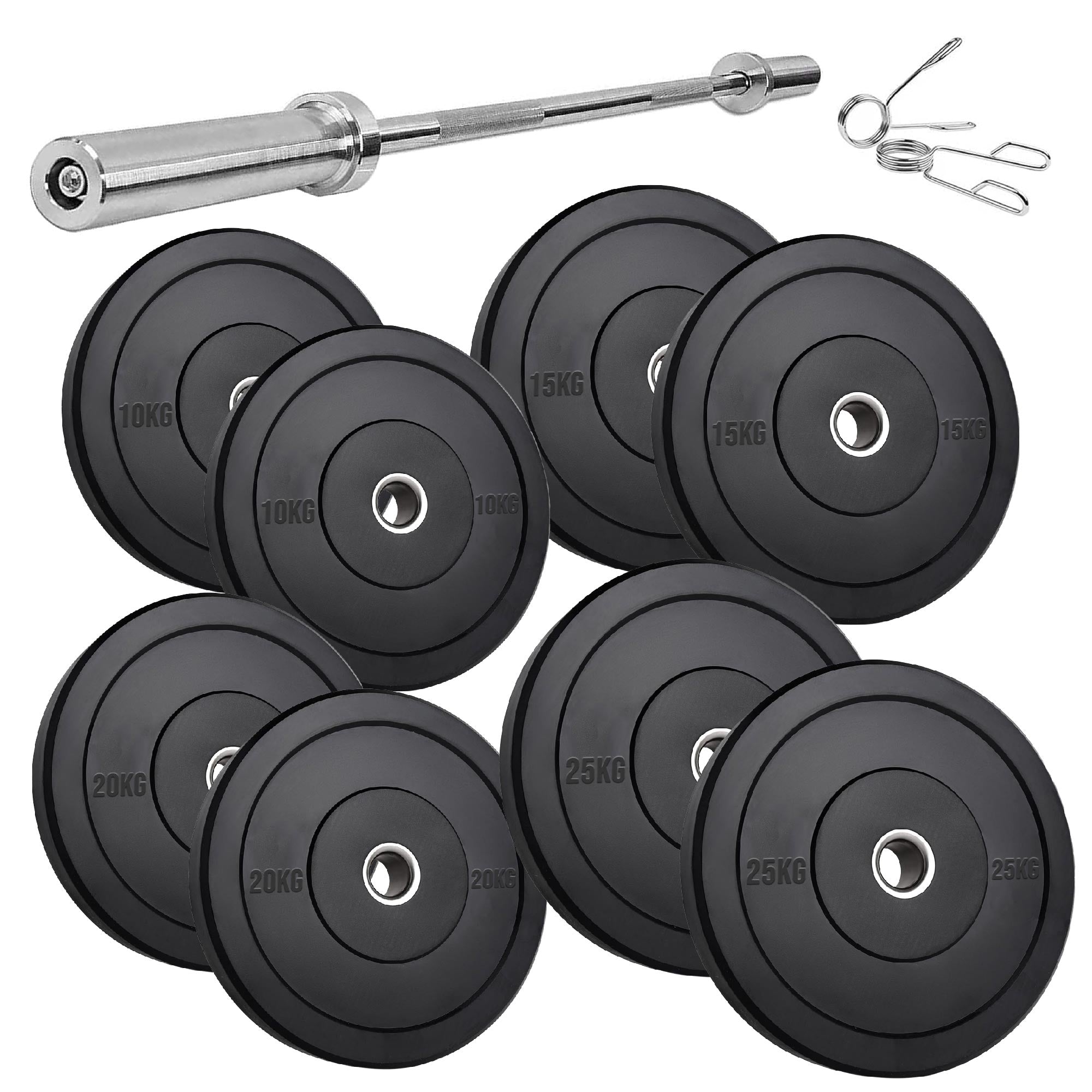 Olympic Heavy-Duty Rubber Bumper Plates – Durable Weight Plates in Singles, Pairs & Sets with Steel Hub, Low Bounce, for Strength Training & CrossFit in Home Gyms