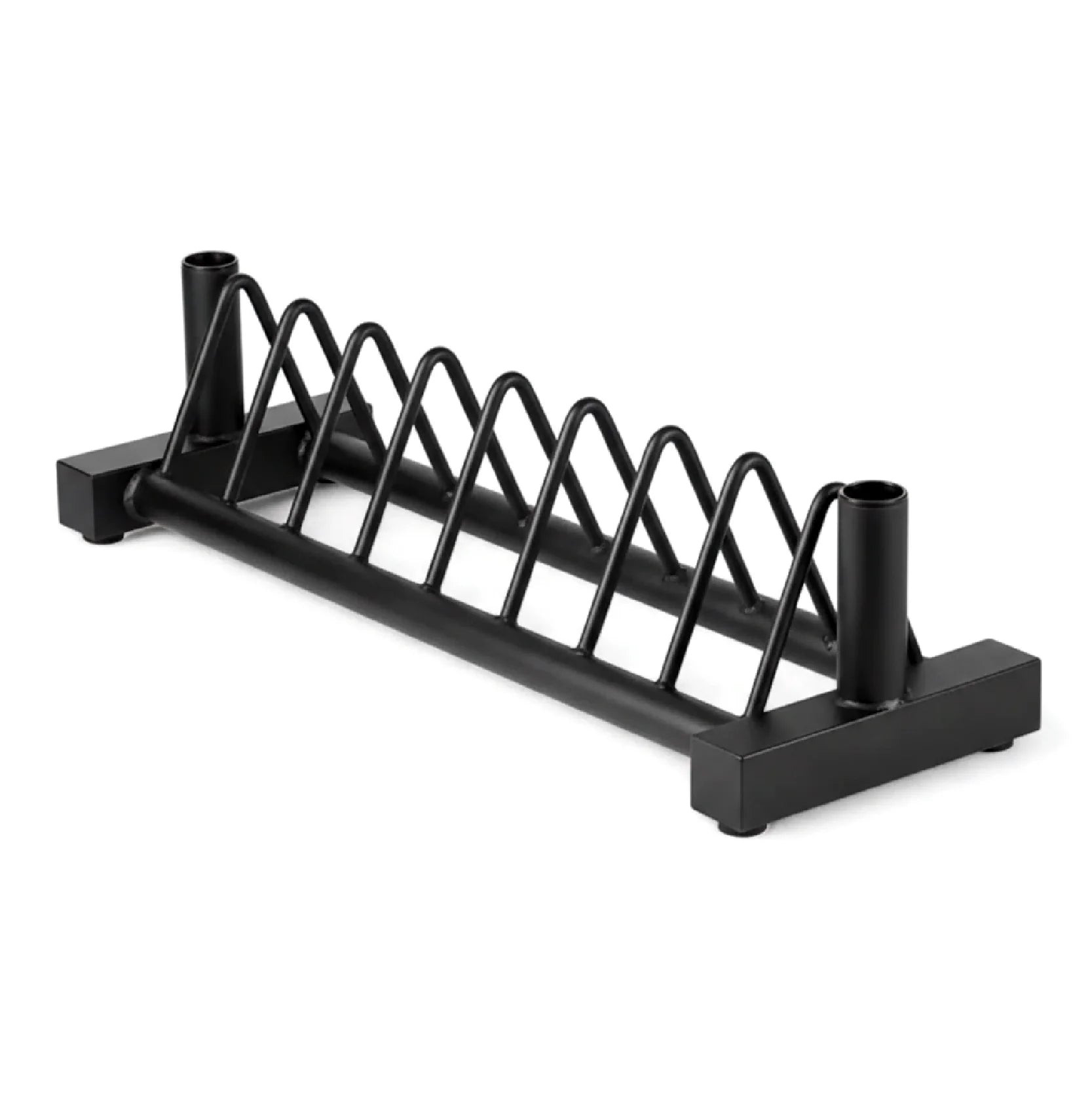 Heavy-Duty Horizontal Weight Plate Rack with Wheels – Olympic & Standard Plate Storage Stand for Home Gym Strength Training