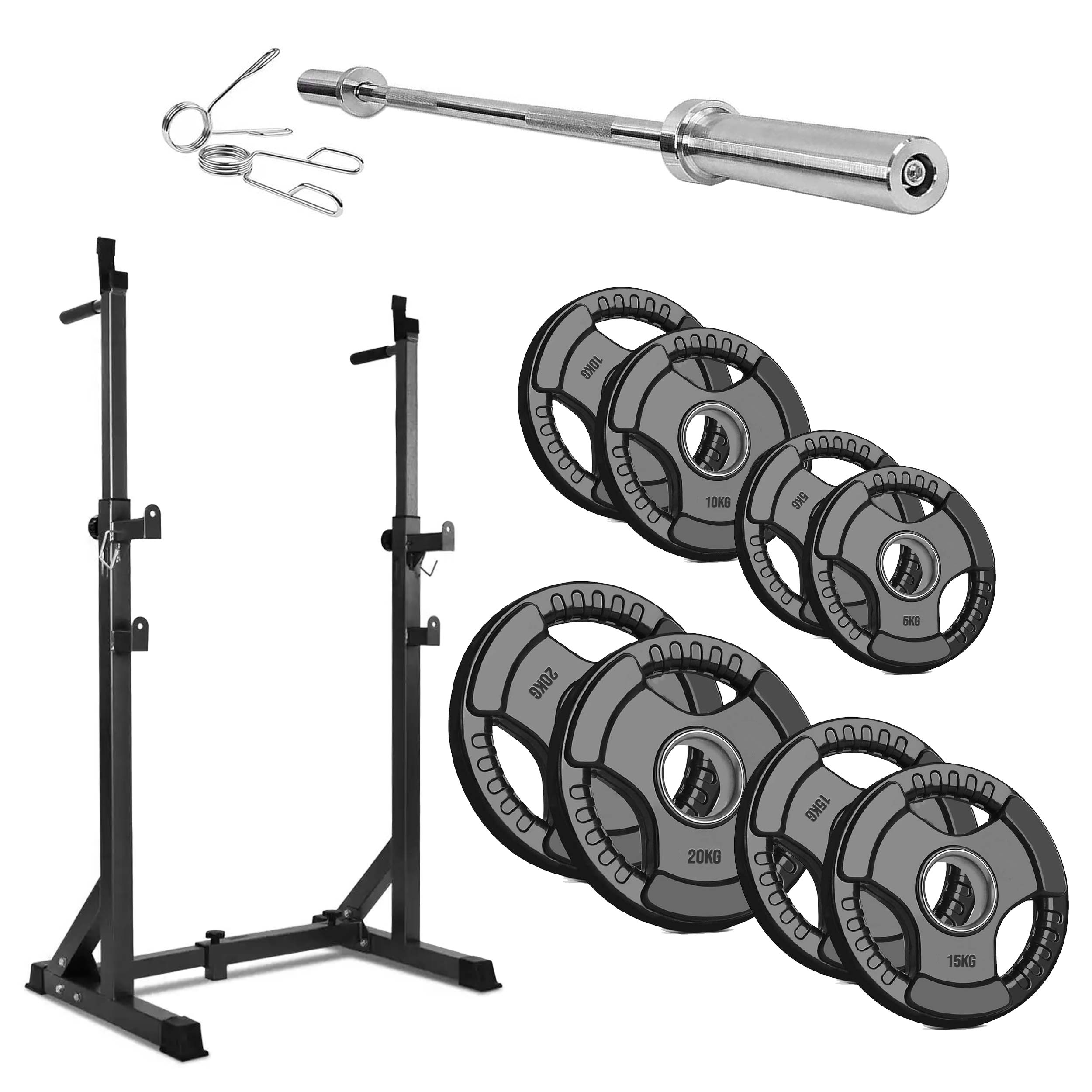 Heavy-Duty Adjustable Half Squat Rack with Dip Station & Spotters, 200KG Max Load – Powder-Coated Steel Strength Training Stand for Home Gym