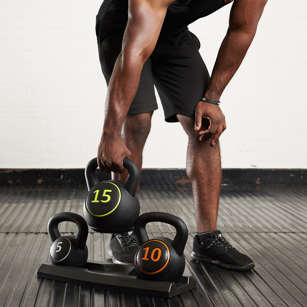 Adjustable Kettlebell Set – Cast Iron 3‑Piece, Ergonomic Grip & Rubber Base, Full‑Body Strength Training for Home Gym
